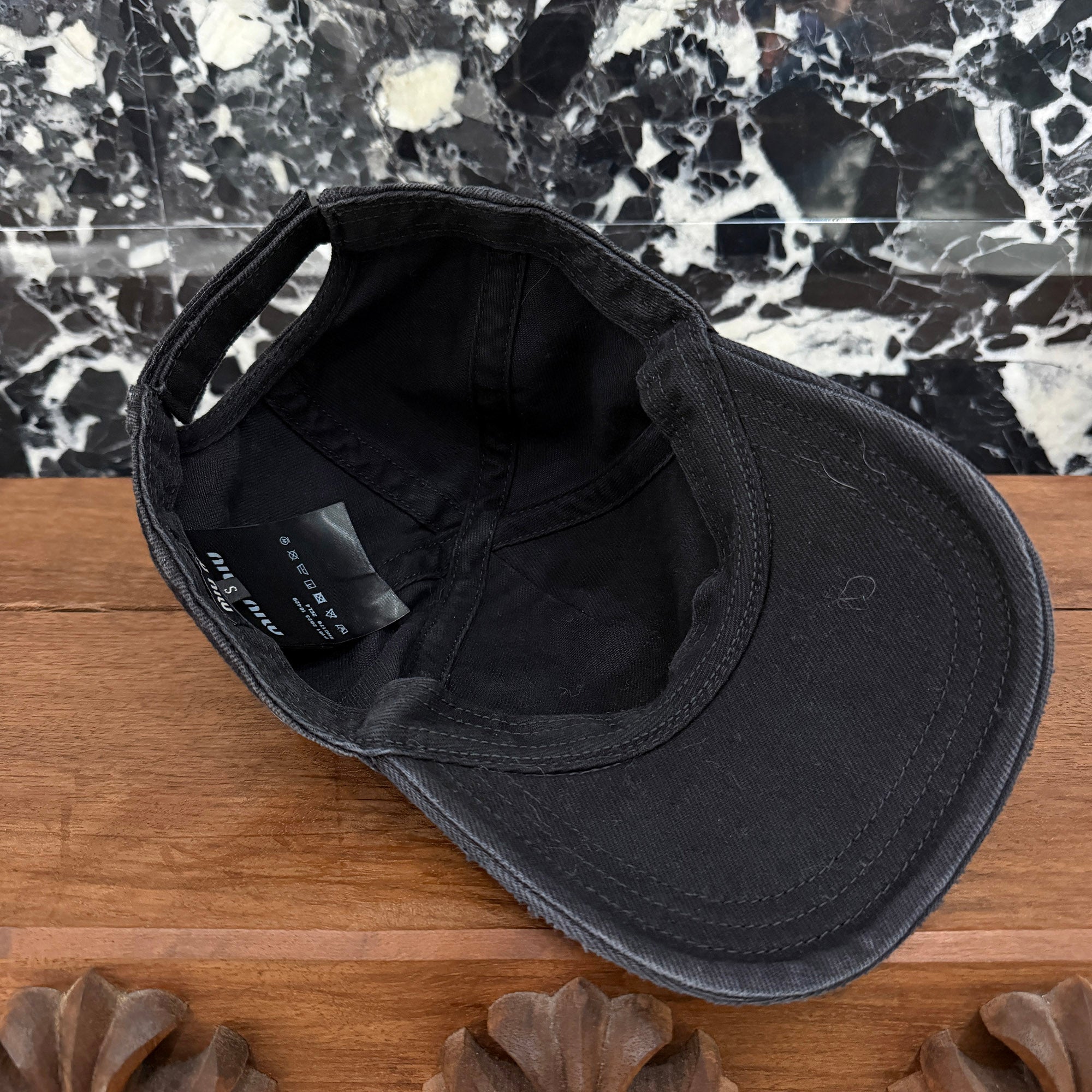 MIU MIU 2022SS Front Logo Embroidered Patch Denim Baseball Cap 5HC179 Size S ミュウミュウ フロントロゴ刺繍パッチ デニムベースボールキャップ サイズS