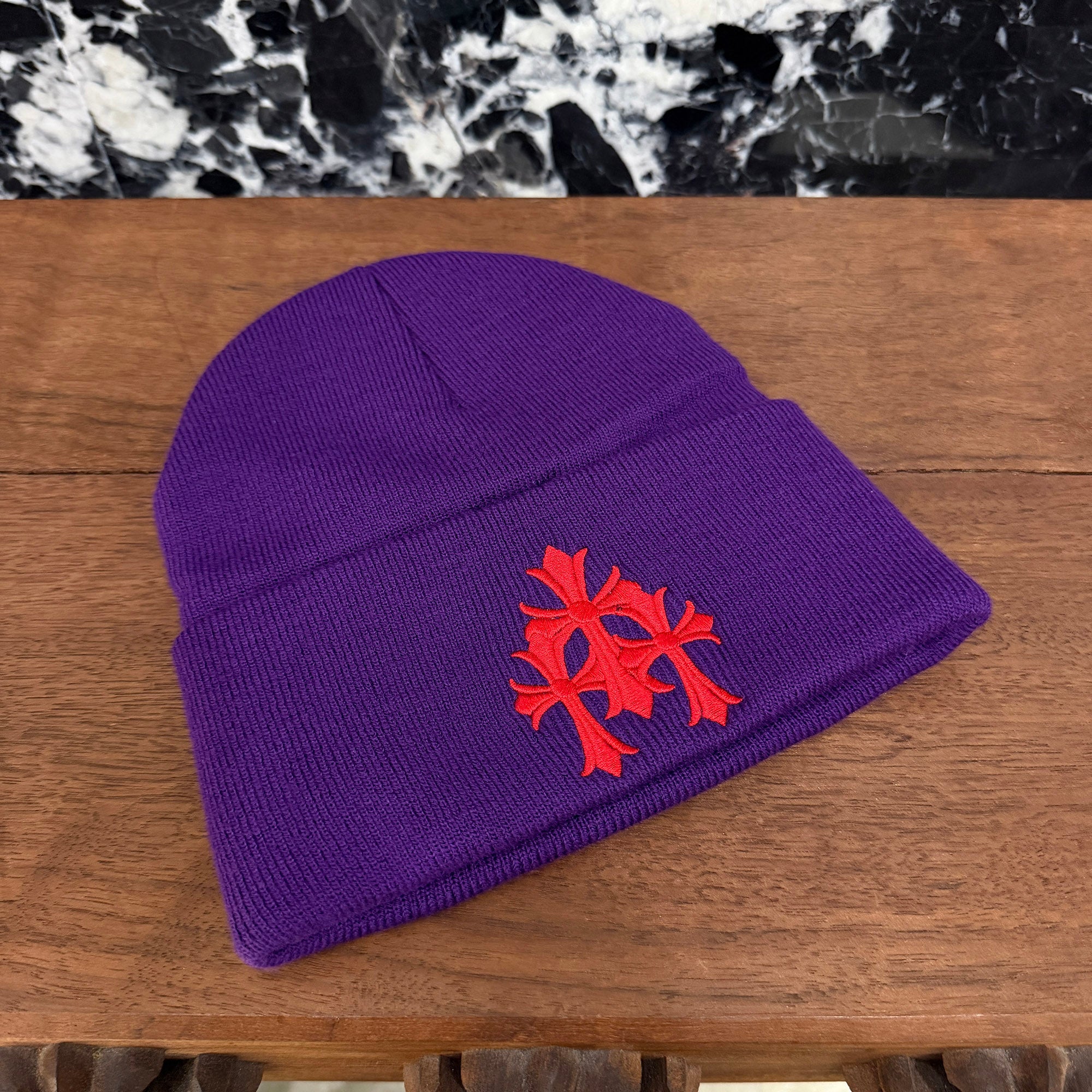 CHROME HEARTS Triple Cross Embroidery Beanie Size ONE SIZE (22cm) クロムハーツ トリプルクロス刺繍 ビーニー サイズONE SIZE (22cm)