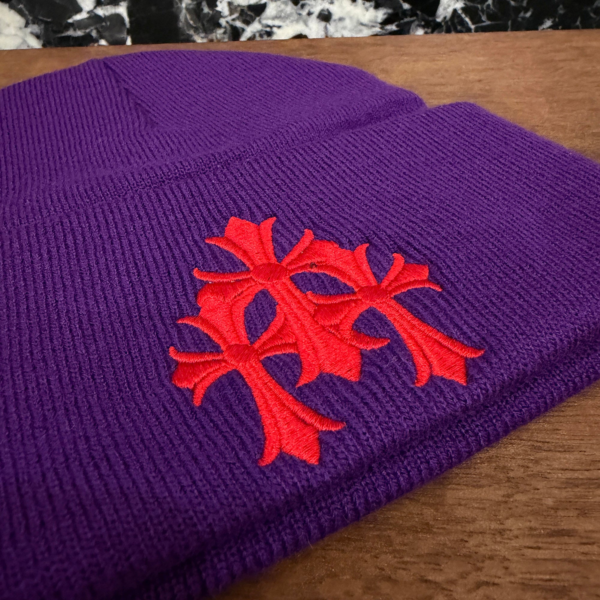 CHROME HEARTS Triple Cross Embroidery Beanie Size ONE SIZE (22cm) クロムハーツ トリプルクロス刺繍 ビーニー サイズONE SIZE (22cm)