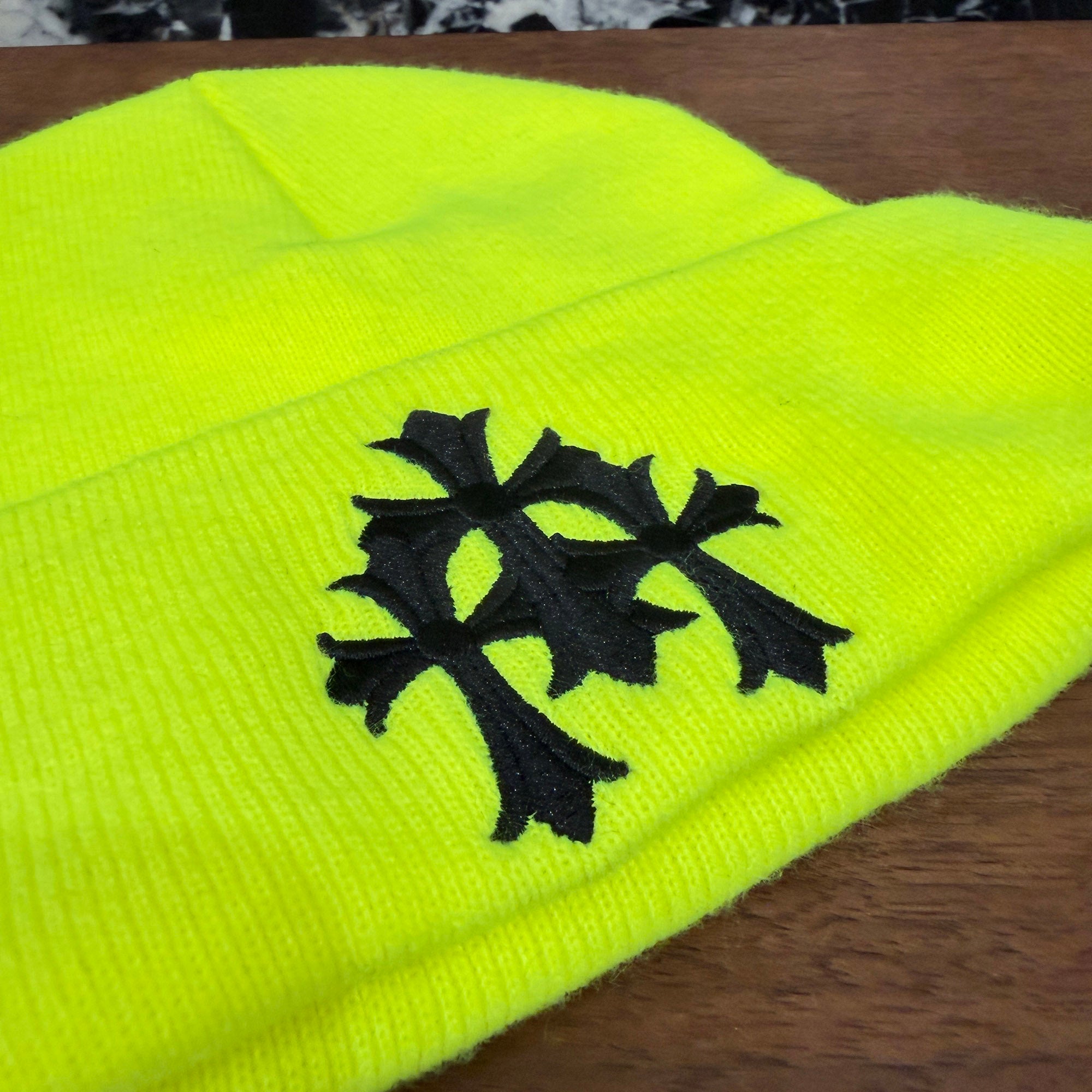 CHROME HEARTS Triple Cross Embroidery Beanie Size ONE SIZE (23cm) クロムハーツ トリプルクロス刺繍 ビーニー  サイズONE SIZE (23cm)