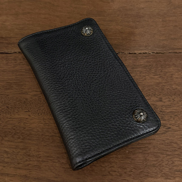 CHROME HEARTS 1 Zip Cross Ball Button Leather Wallet クロムハーツ 1ジップ クロスボールボタン レザーウォレット