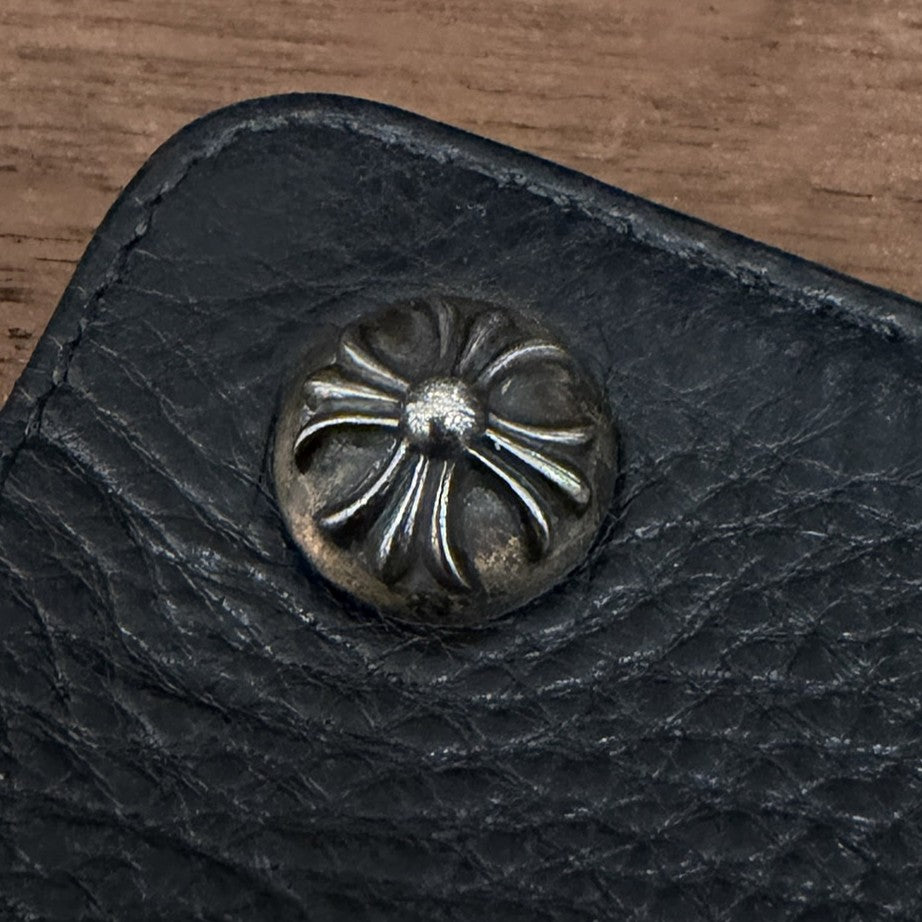CHROME HEARTS 1 Zip Cross Ball Button Leather Wallet クロムハーツ 1ジップ クロスボールボタン レザーウォレット
