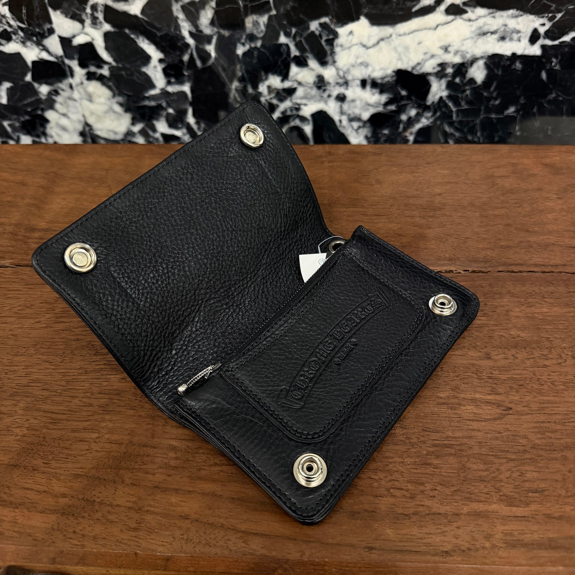 クロムハーツ　 1ジップ クロスボールボタンレザーウォレット財布　状態良好 CHROME HEARTS 1 Zip Cross Ball Button Leather Wallet クロムハーツ