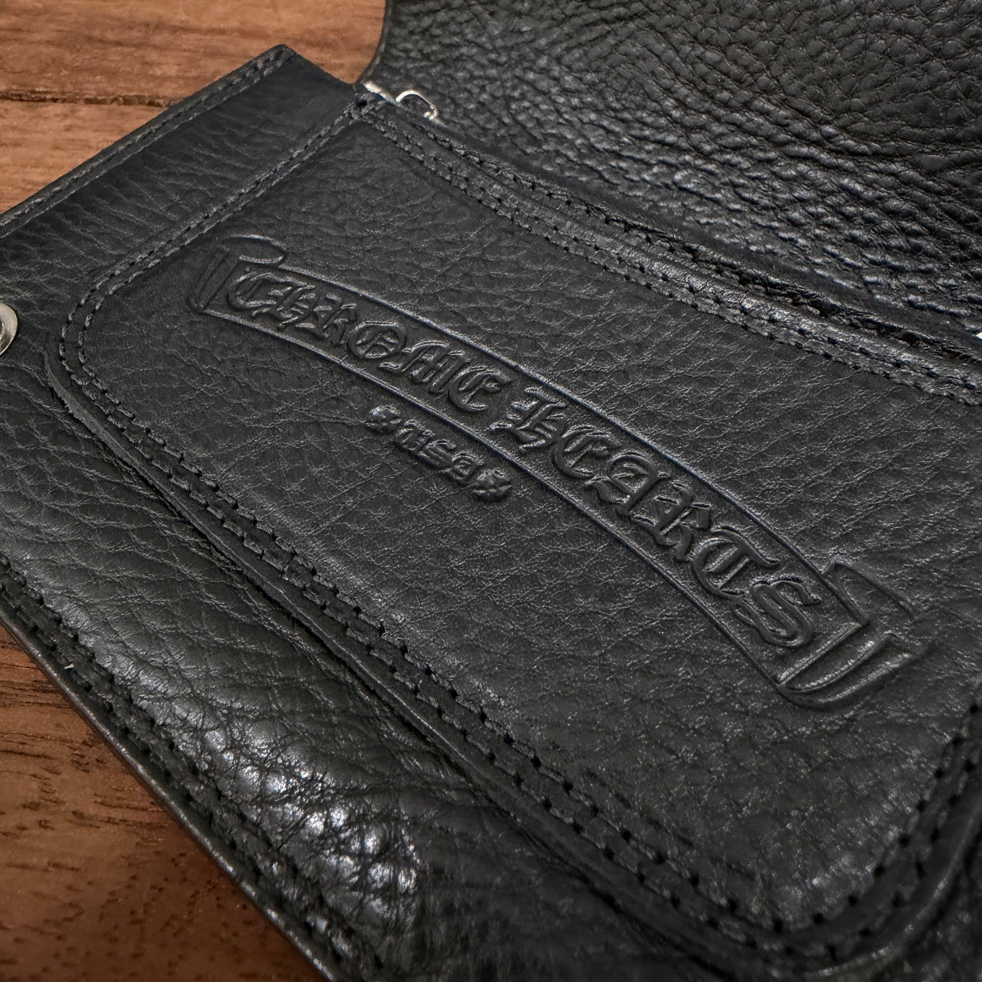 CHROME HEARTS 1 Zip Cross Ball Button Leather Wallet クロムハーツ