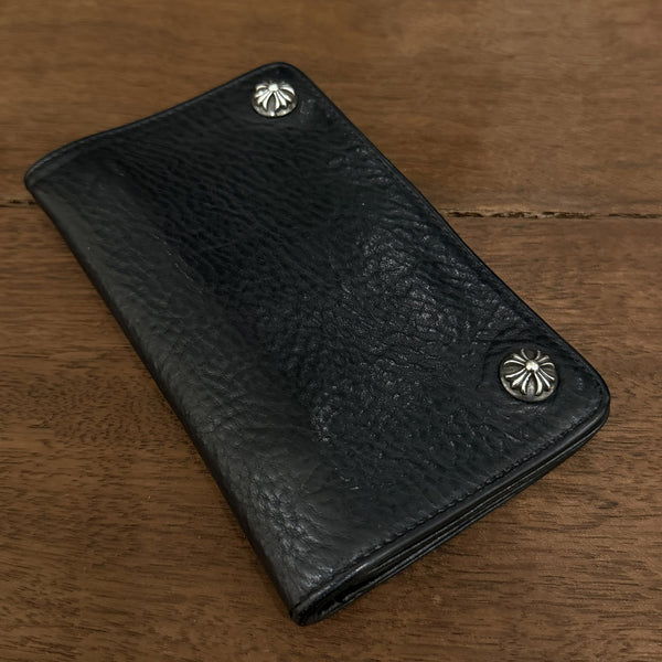 CHROME HEARTS 1 Zip Cross Ball Button Leather Wallet クロムハーツ 1ジップ クロスボールボタン レザーウォレット