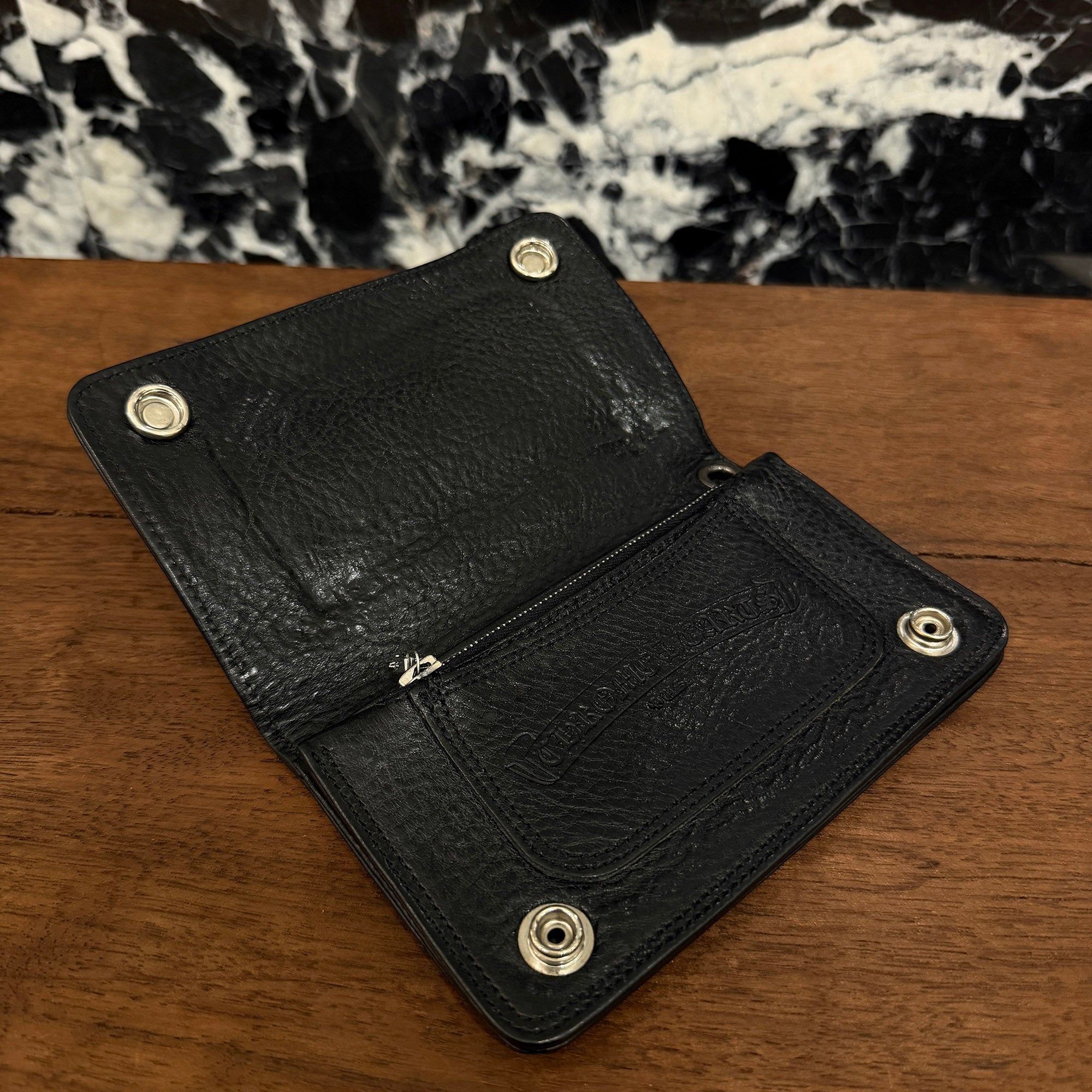 CHROME HEARTS 1 Zip Cross Ball Button Leather Wallet クロムハーツ 1ジップ クロスボールボタン レザーウォレット
