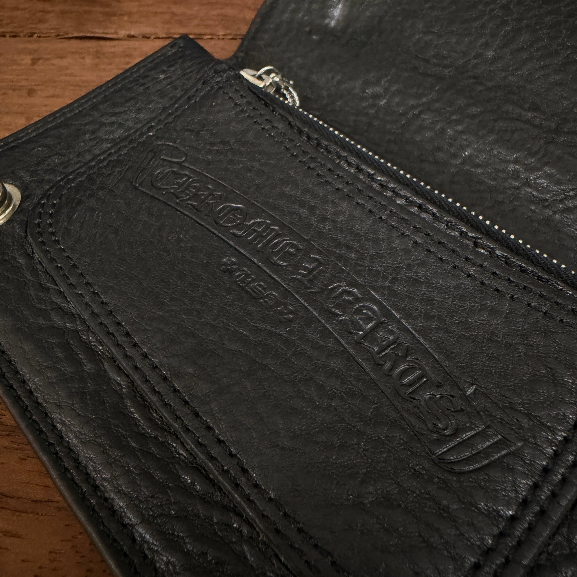 CHROME HEARTS 1 Zip Cross Ball Button Leather Wallet クロムハーツ 1ジップ クロスボールボタン レザーウォレット
