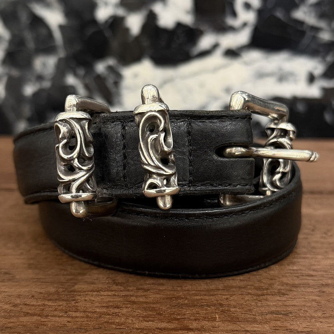 CHROME HEARTS 1.0 3PC Roller Leather Belt Size 34 inch クロムハーツ 1.0 3PC ローラー レザーベルト サイズ34インチ