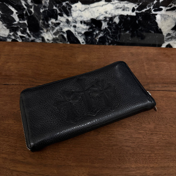 CHROME HEARTS 3 Cemetery Cross Leather Patch REC F ZIP Wallet クロムハーツ 3セメタリークロス レザーパッチ レック F ジップ ウォレット