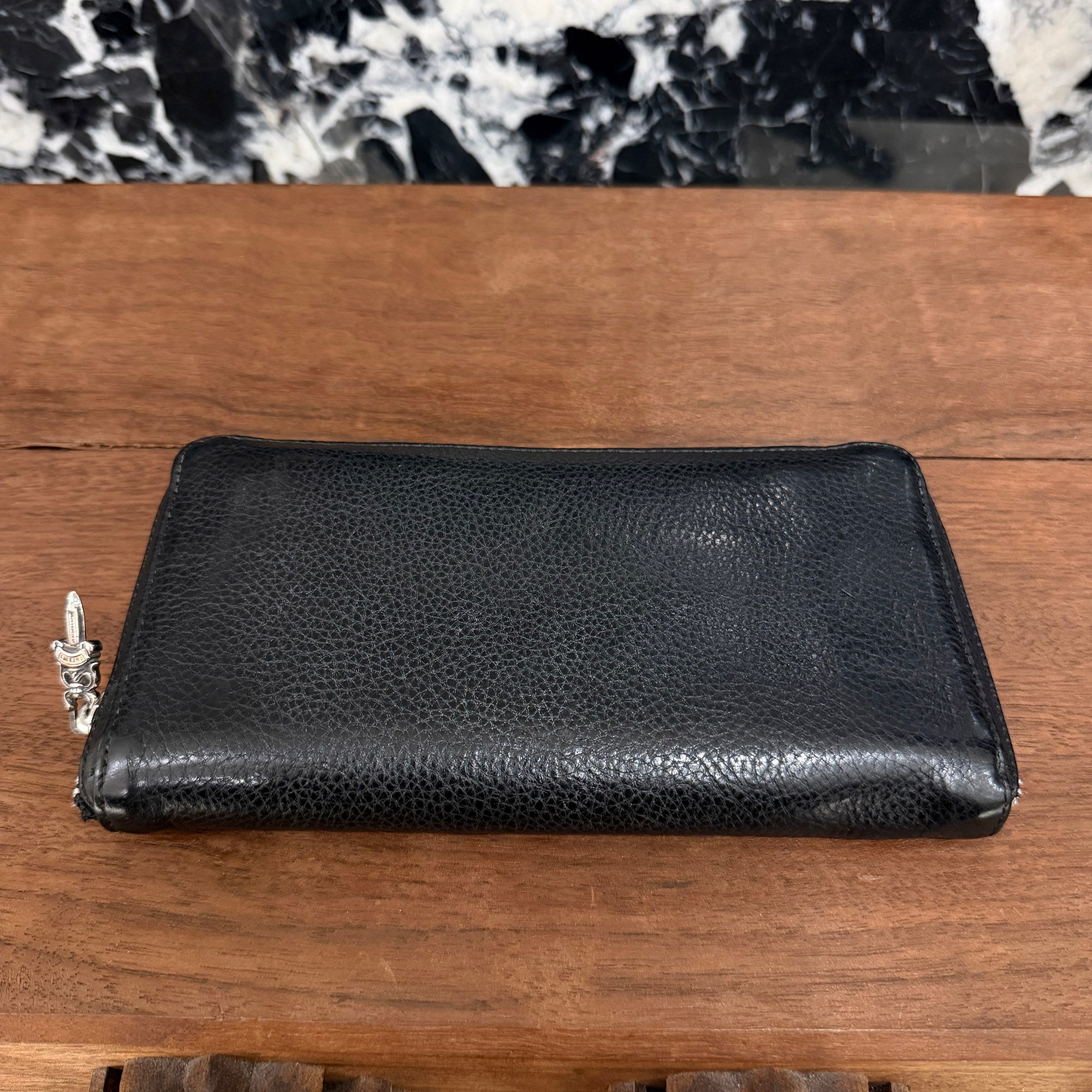 CHROME HEARTS 3 Cemetery Cross Leather Patch REC F ZIP Wallet