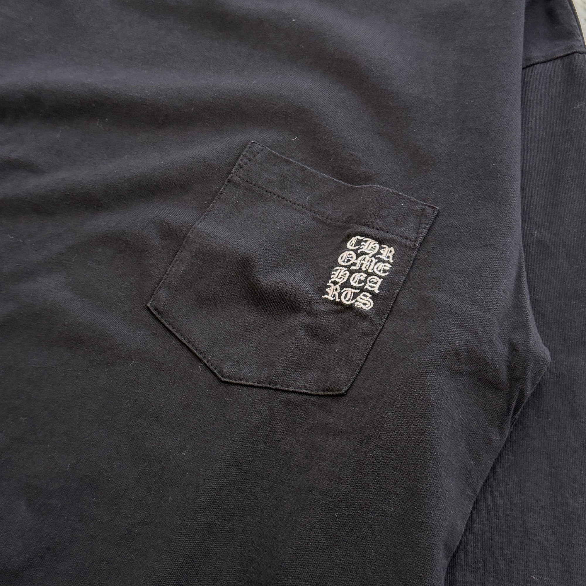 CHROME HEARTS Y NOT Vertical Logo Embroidery Long Sleeve Tee Size M クロムハーツ ワイノット ヴァーティカルロゴ刺繍 ロングスリーブTシャツ サイズM