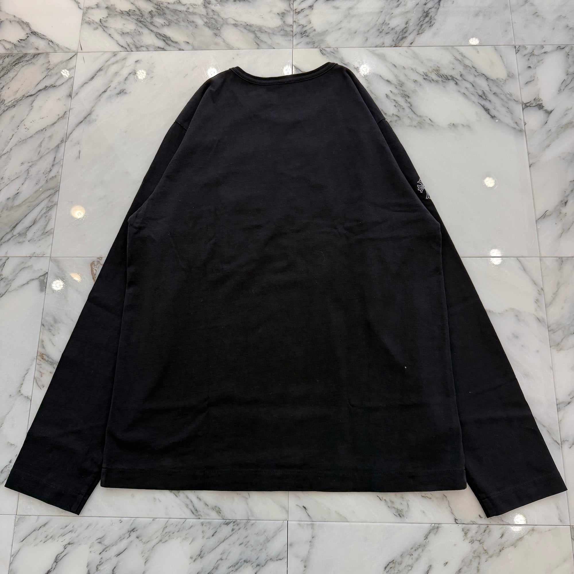 CHROME HEARTS Y NOT Vertical Logo Embroidery Long Sleeve Tee Size M クロムハーツ ワイノット ヴァーティカルロゴ刺繍 ロングスリーブTシャツ サイズM