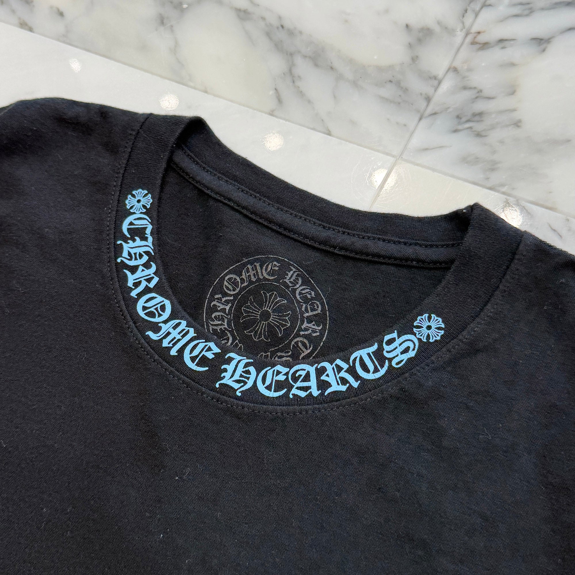 CHROME HEARTS Side Logo Neck Logo Print Tee Size L クロムハーツ サイドロゴ ネックロゴプリント Tシャツ サイズL