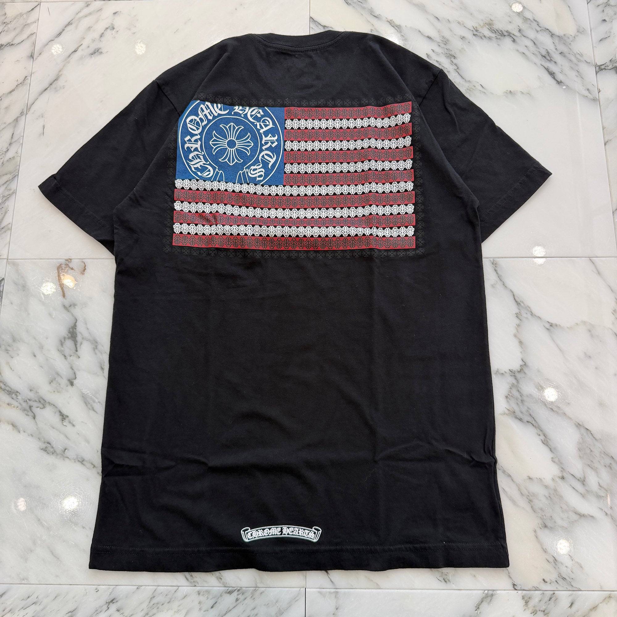 CHROME HEARTS American Flag Scroll Logo Tee Size M クロムハーツ アメリカ国旗 スクロールロゴ Tシャツ サイズM