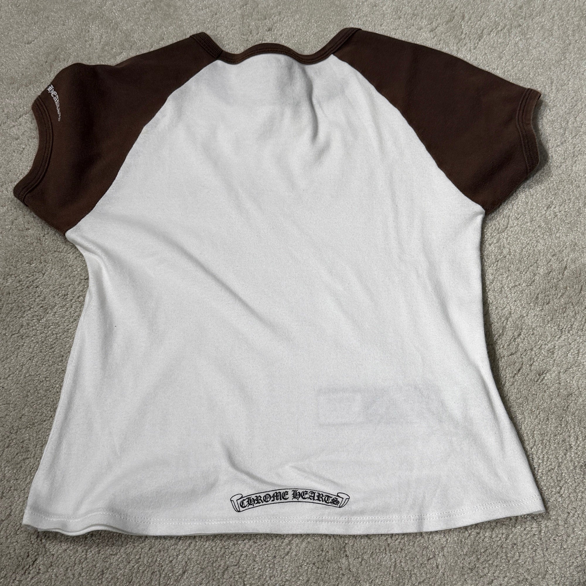 CHROME HEARTS Floral Cross Viny Heart Print Raglan Tee Size L クロムハーツ フローラルクロス ヴィニーハートプリント ラグランTシャツ サイズL