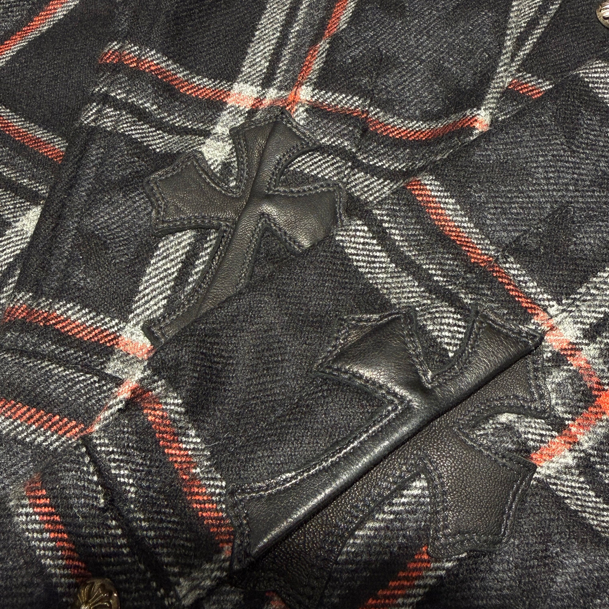 CHROME HEARTS 2025SS Y NOT Cross Ball Button Cashmere Check Shirt Size M クロムハーツ ワイノット クロスボールボタン カシミヤ チェックシャツ サイズM