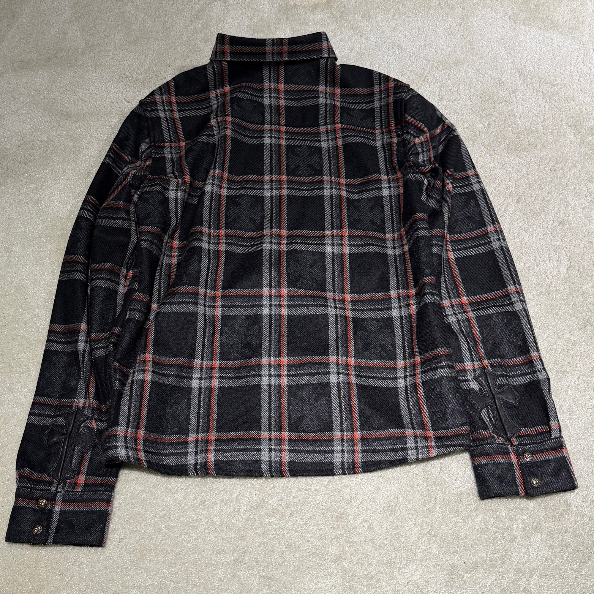 CHROME HEARTS 2025SS Y NOT Cross Ball Button Cashmere Check Shirt Size M クロムハーツ ワイノット クロスボールボタン カシミヤ チェックシャツ サイズM
