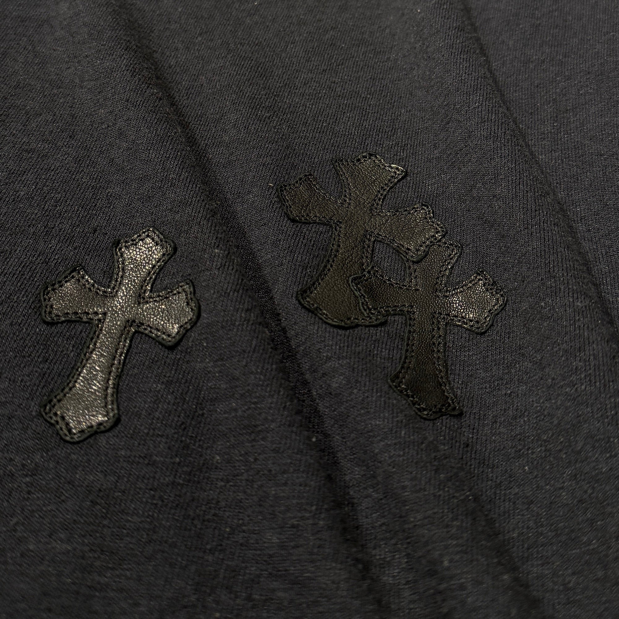 CHROME HEARTS Y NOT Cemetery Cross Leather Patch Pullover Hoodie Size XL クロムハーツ ワイノット セメタリークロスレザーパッチ プルオーバー フーディー サイズXL