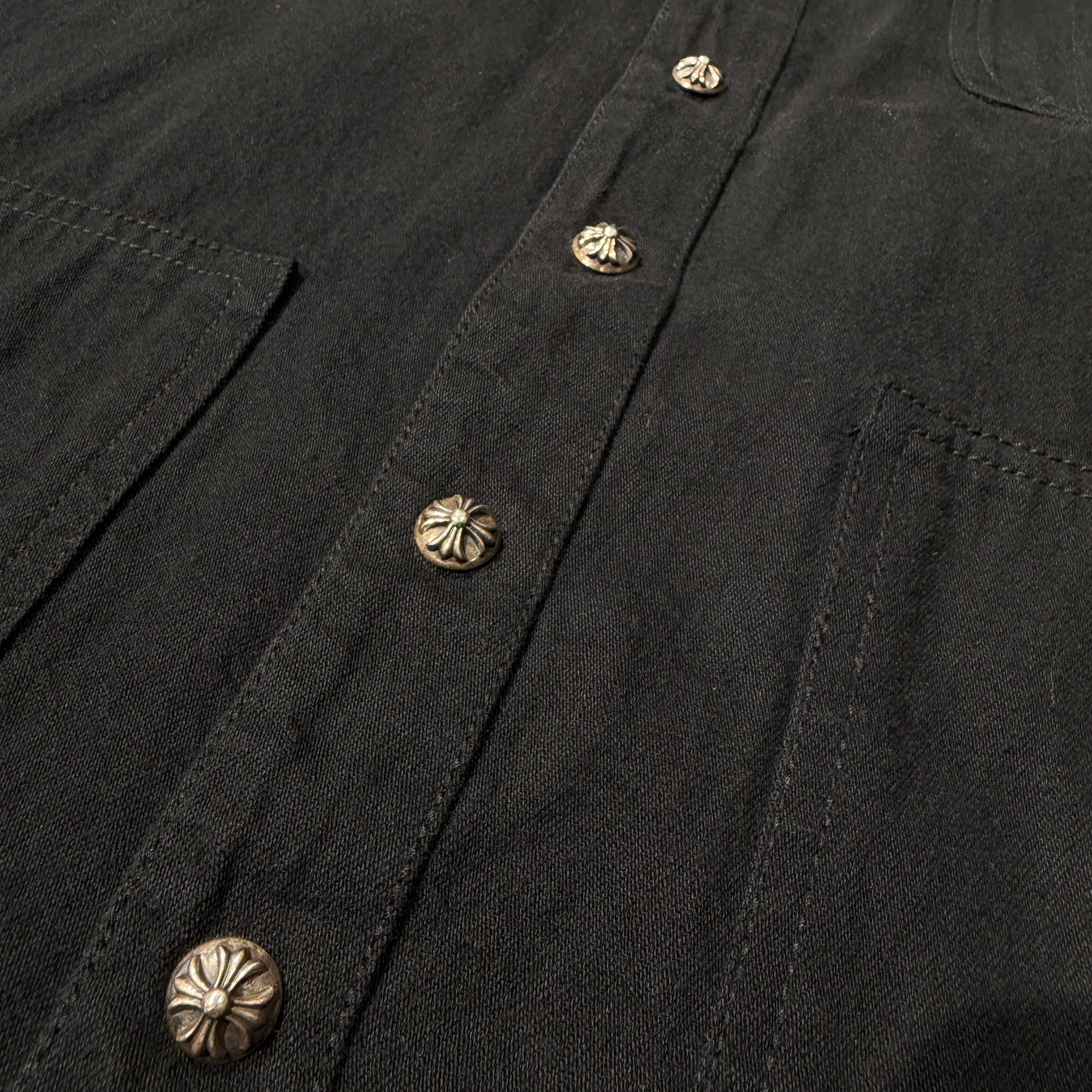 CHROME HEARTS Y NOT LAST BITE COVER ALL DENIM SHIRT Size L クロムハーツ ワイノット ラストバイト カバーオール デニムシャツ サイズL