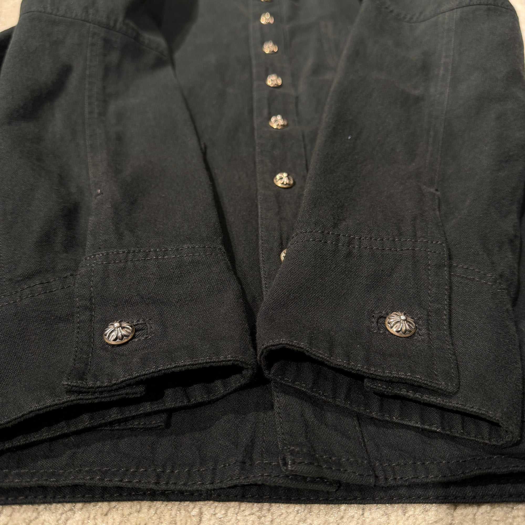 CHROME HEARTS Y NOT LAST BITE COVER ALL DENIM SHIRT Size L クロムハーツ ワイノット ラストバイト カバーオール デニムシャツ サイズL