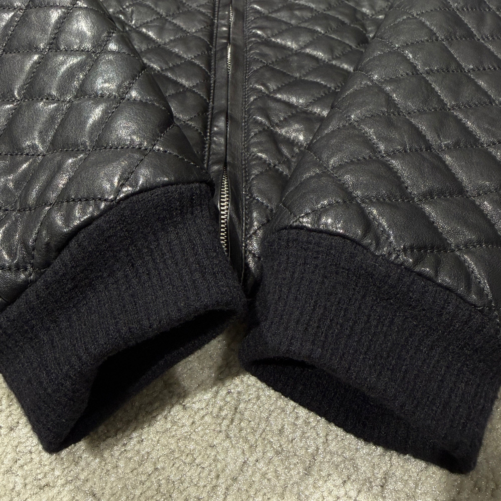 CHROME HEARTS Dagger Zip Quilting Leather Jacket Size S クロムハーツ ダガージップ キルティング レザージャケット サイズS