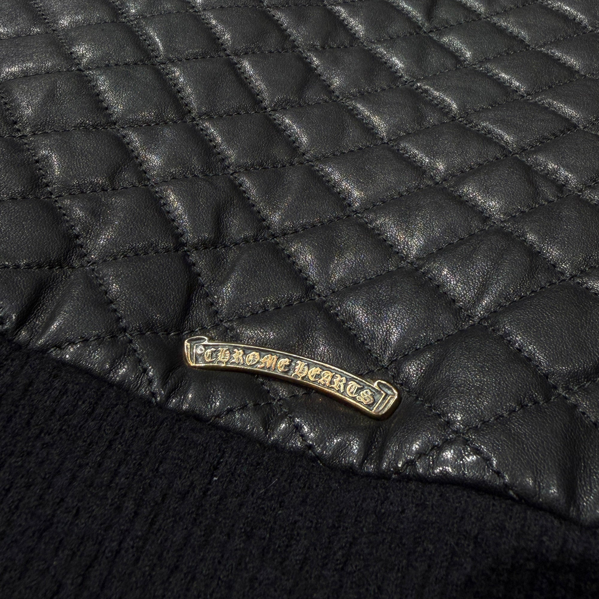 CHROME HEARTS Dagger Zip Quilting Leather Jacket Size S クロムハーツ ダガージップ キルティング レザージャケット サイズS