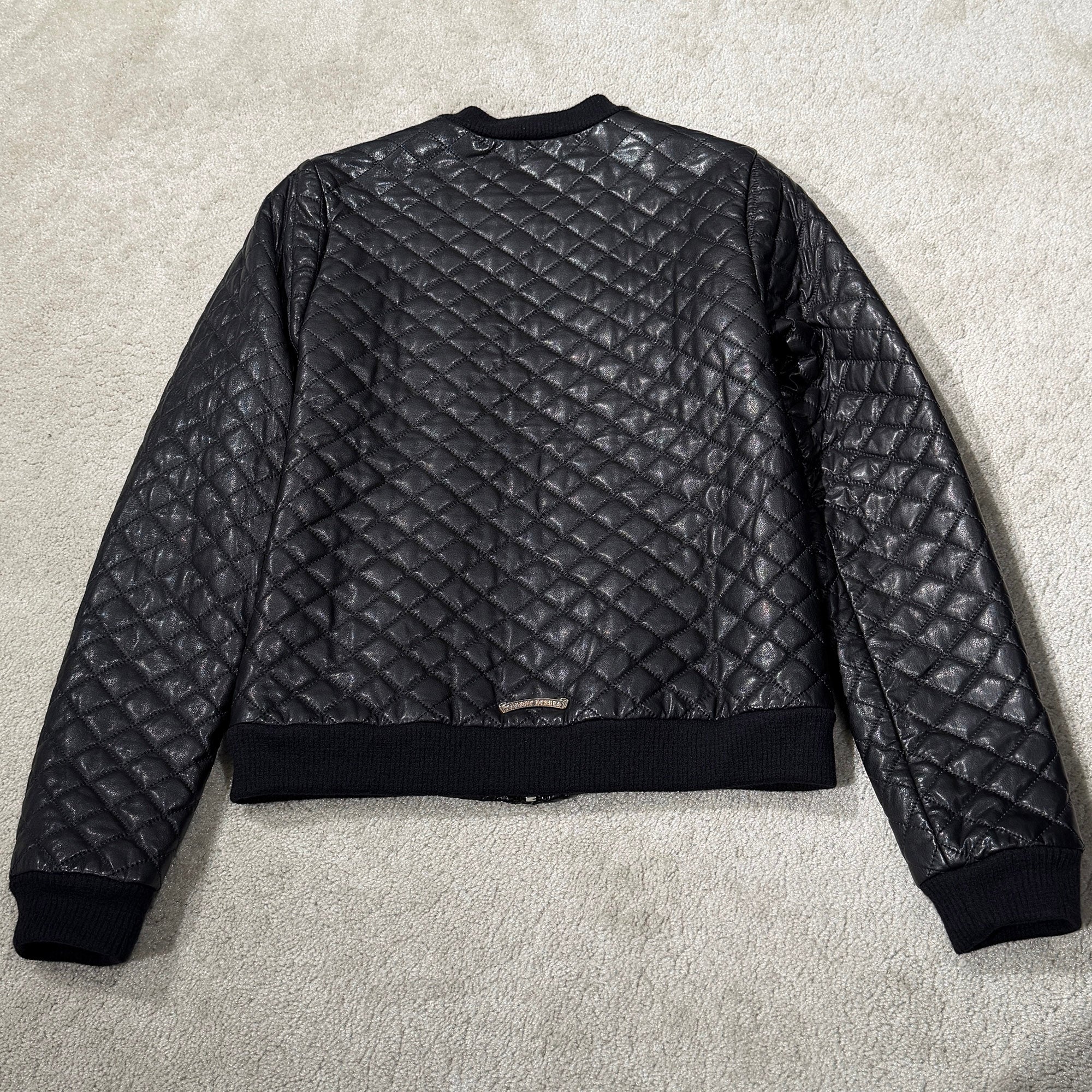 CHROME HEARTS Dagger Zip Quilting Leather Jacket Size S クロムハーツ ダガージップ キルティング レザージャケット サイズS