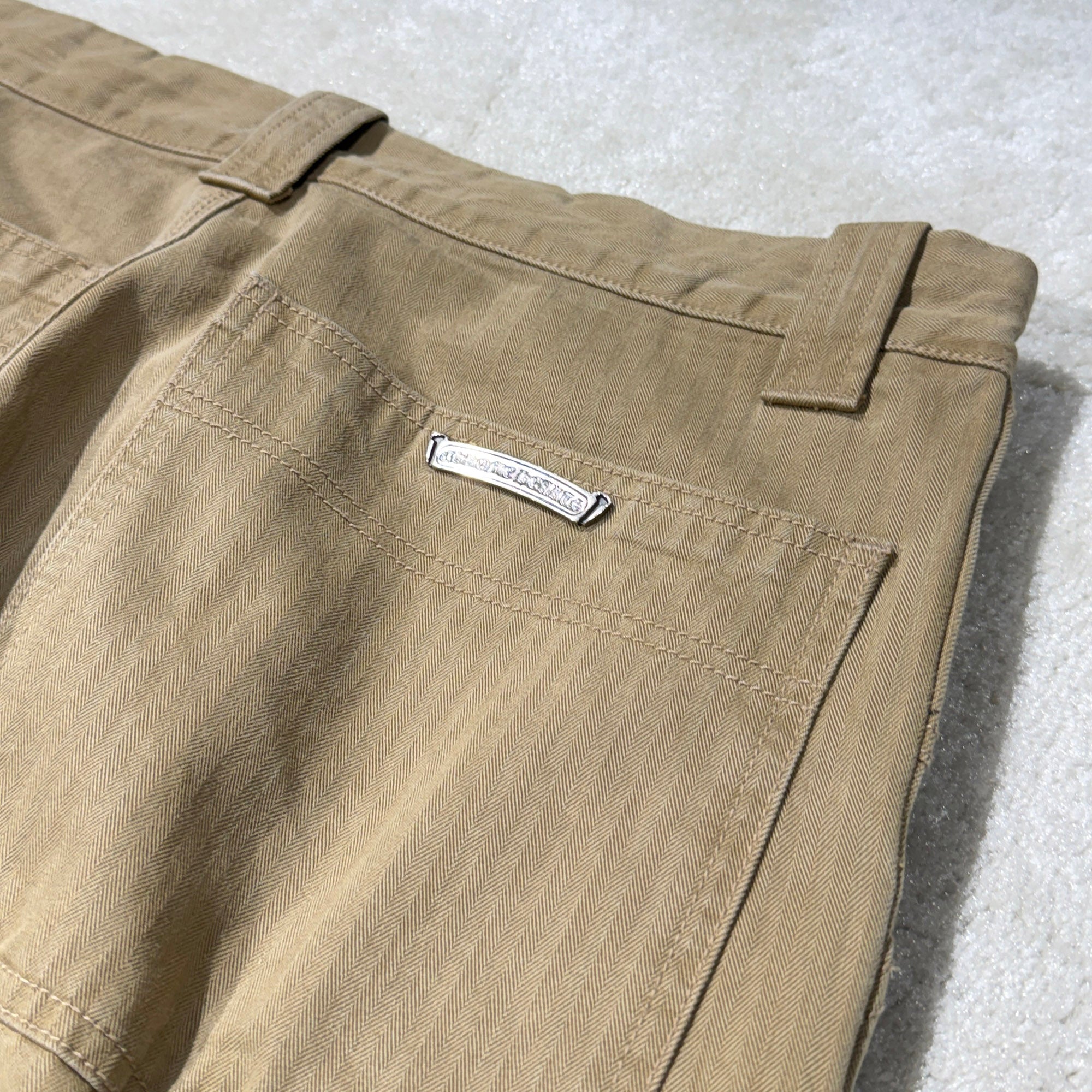 CHROME HEARTS Cross Ball Button Herringbone Cotton Chino Pants Size 34 クロムハーツ クロスボールボタン ヘリンボーン コットンチノパンツ サイズ34