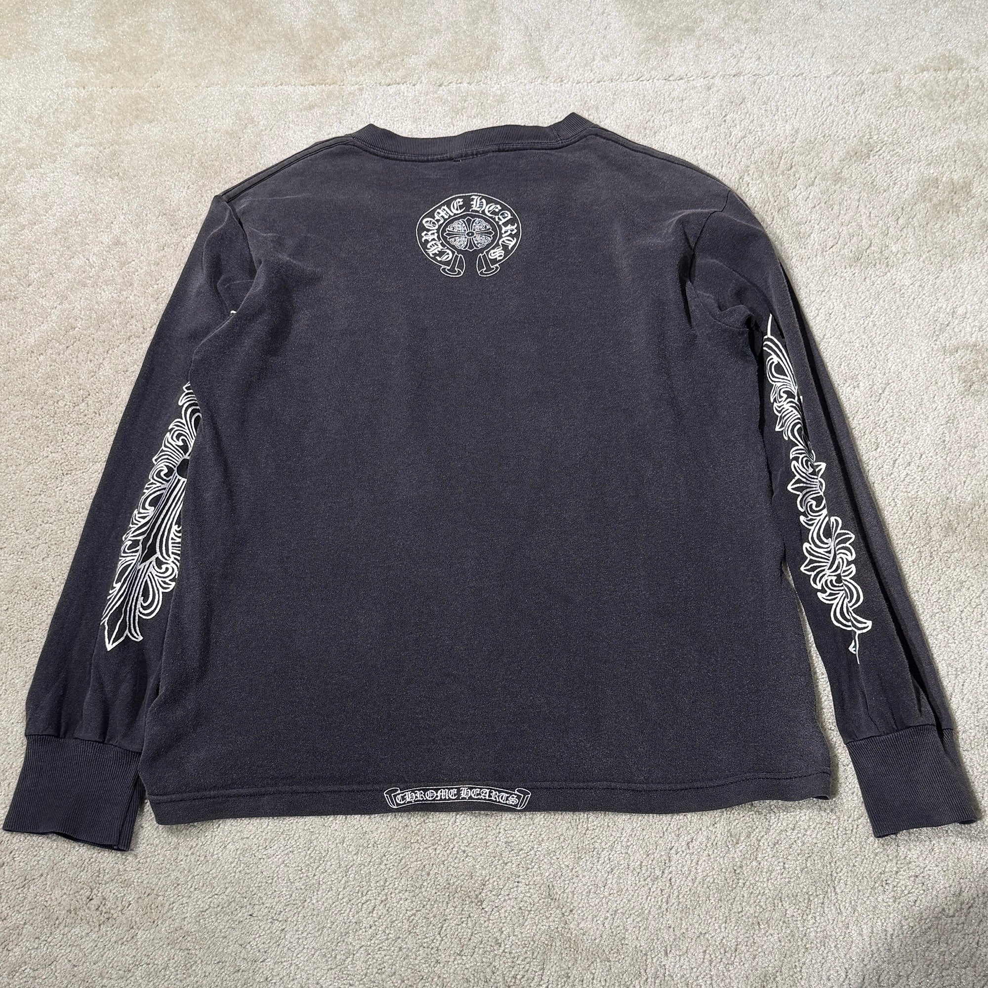 CHROME HEARTS Back Horseshoe Vine Dagger Long Sleeve Tee Size S クロムハーツ バックホースシュー ヴァインダガー ロングスリーブＴシャツ サイズS