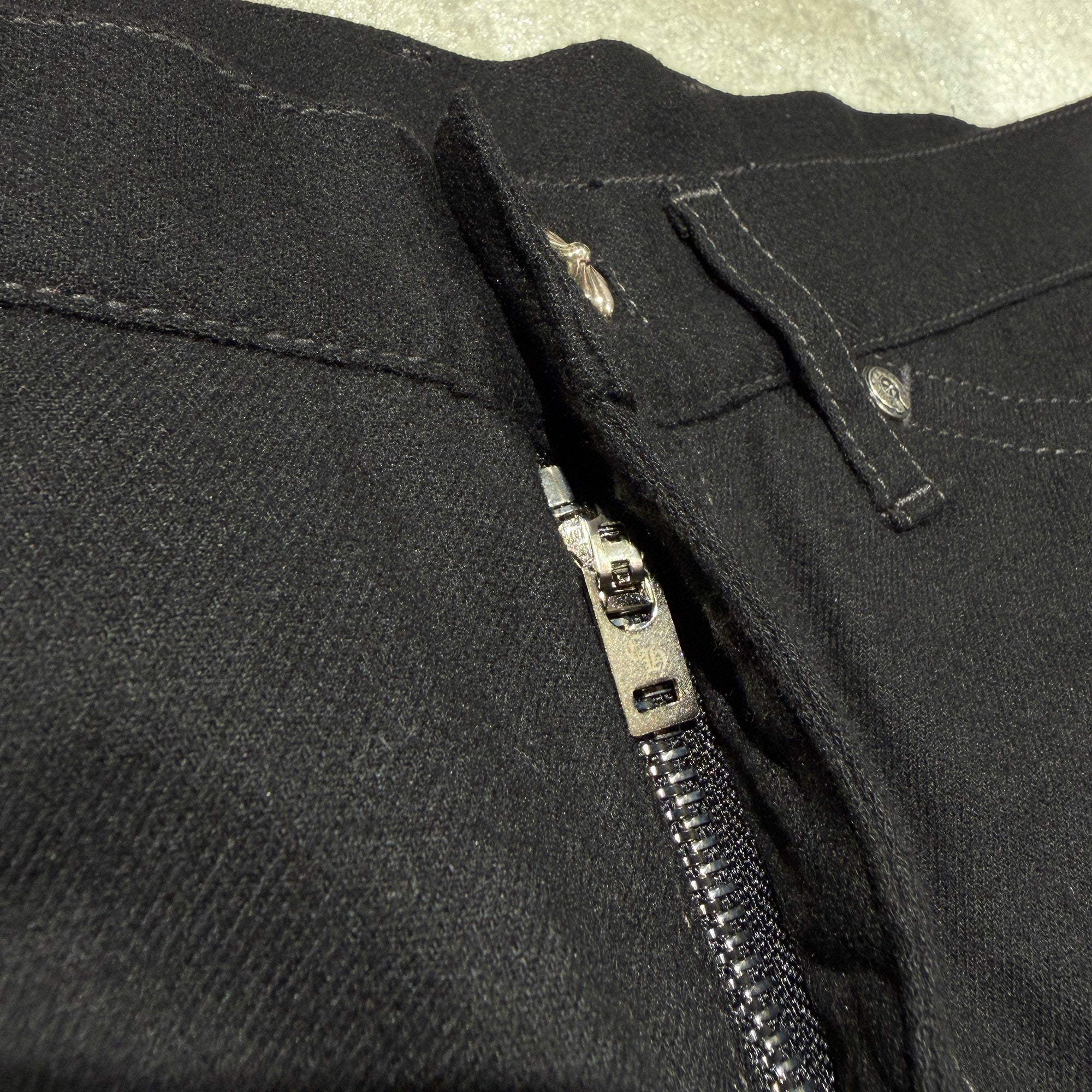 CHROME HEARTS Cross Ball Button Wide Straight Pants Size 27 クロムハーツ クロスボールボタン ワイドストレート パンツ サイズ27