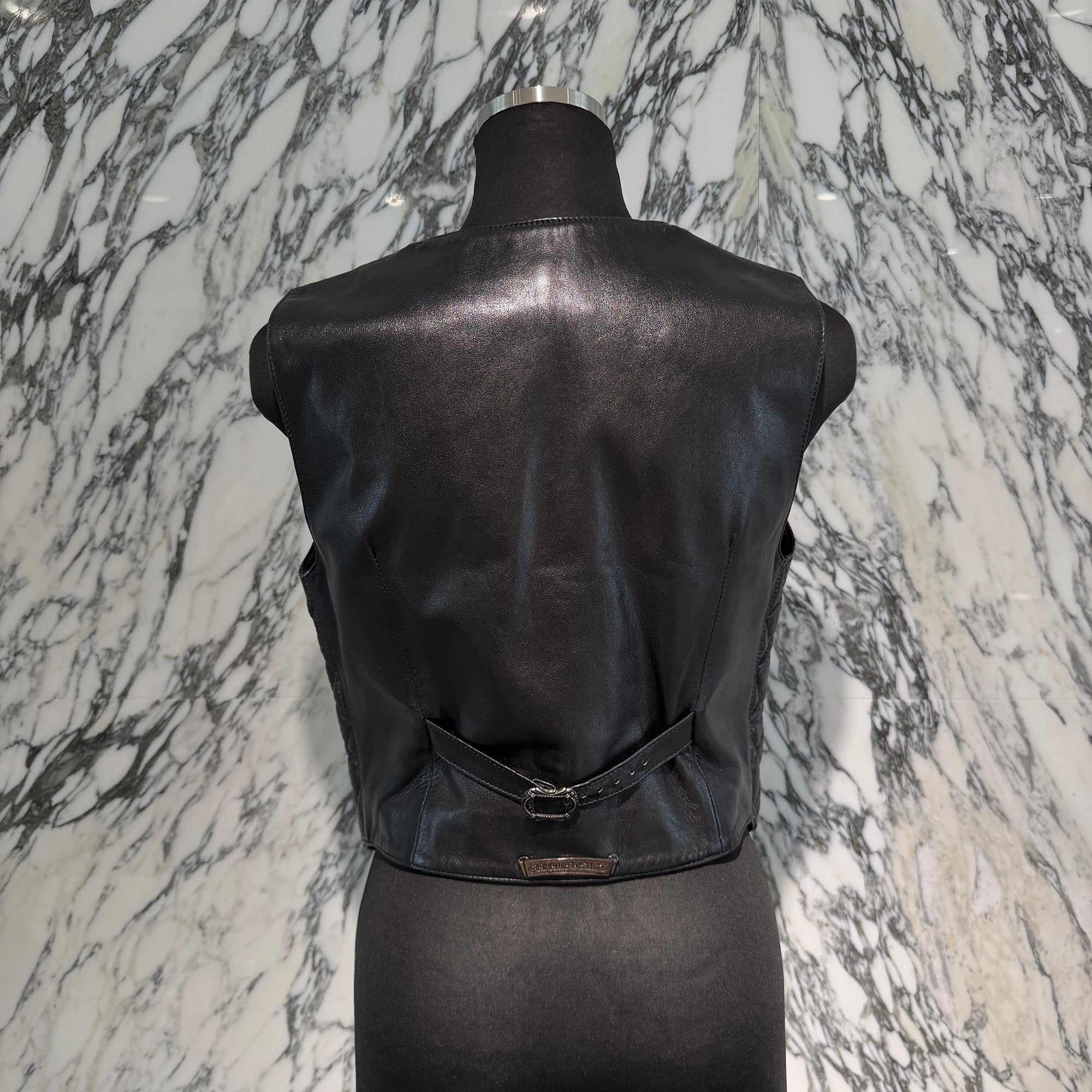 CHROME HEARTS Dagger Zip Quilting Leather Vest Size M クロムハーツ ダガージップ キルティングレザーベスト サイズM