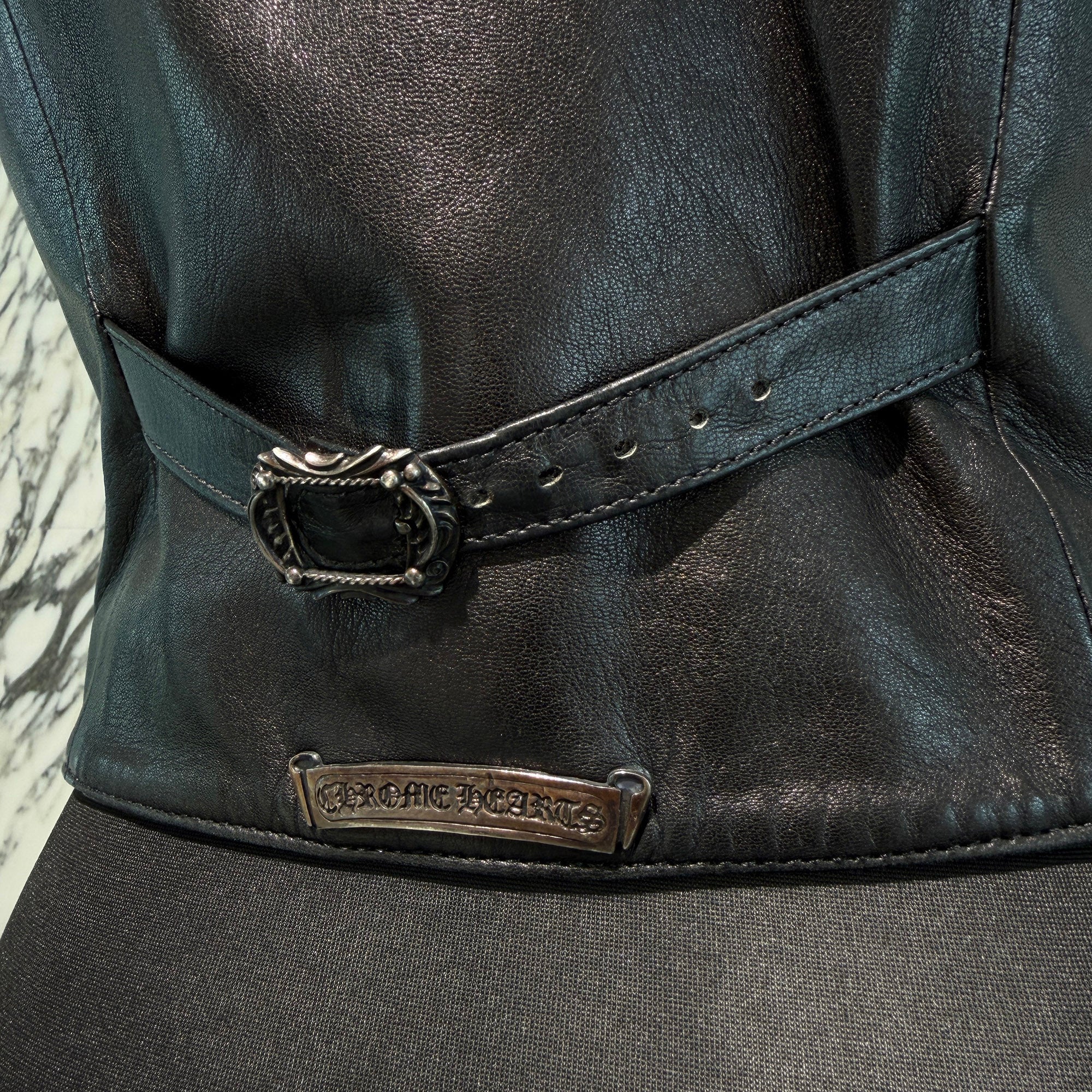 CHROME HEARTS Dagger Zip Quilting Leather Vest Size M クロムハーツ ダガージップ キルティングレザーベスト サイズM