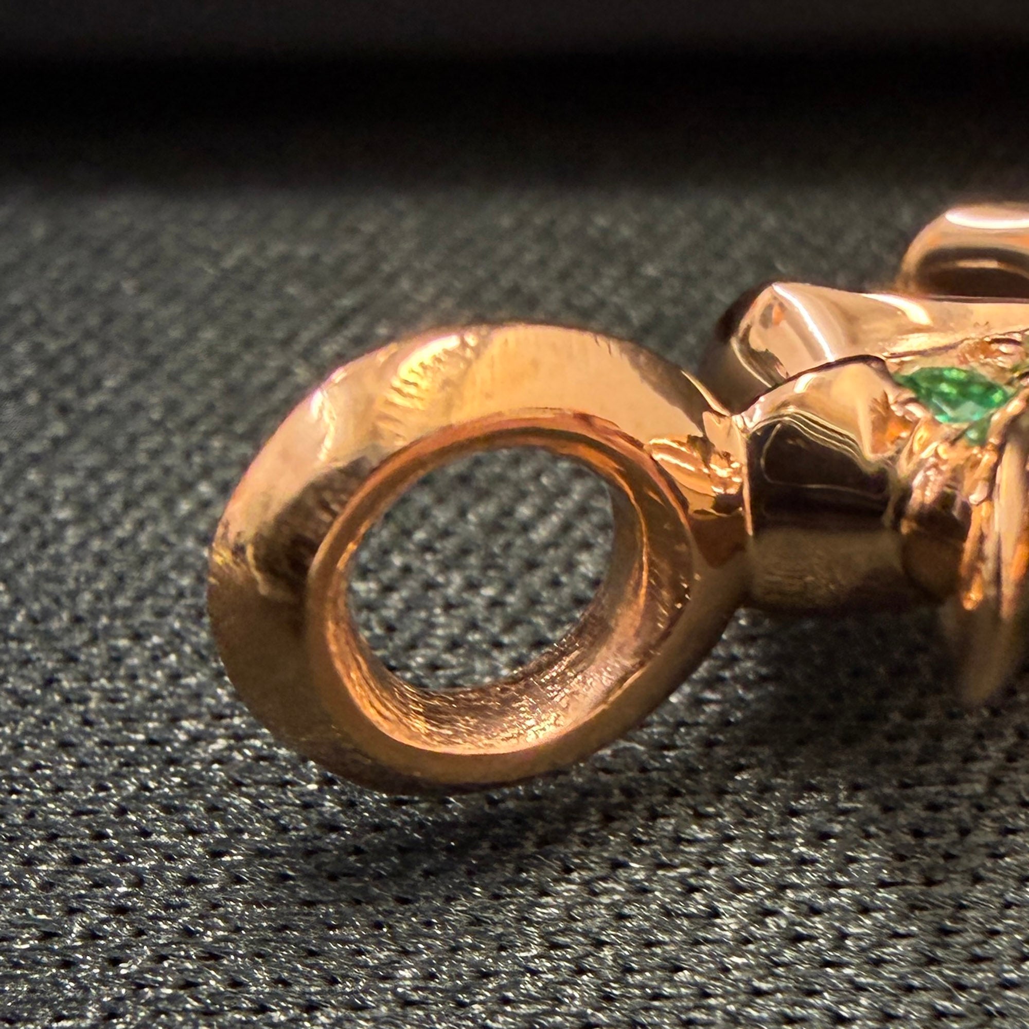 CHROME HEARTS 22K Tiny Fat Cross Pave Emerald Pendant Top クロムハーツ 22K タイニーファット クロス パヴェエメラルド ペンダントトップ