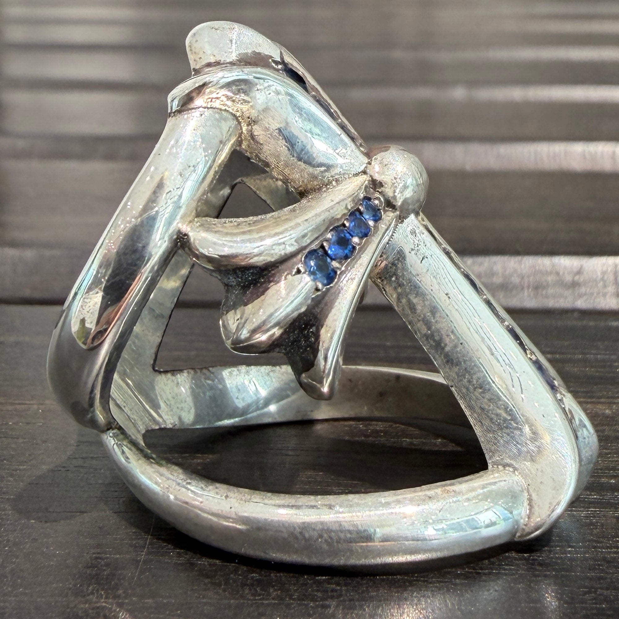 CHROME HEARTS Infinity CRS Ring Pave Blue Sapphire Size 17号 クロムハーツ インフィニティークロス リング パヴェ ブルーサファイヤ サイズ17号