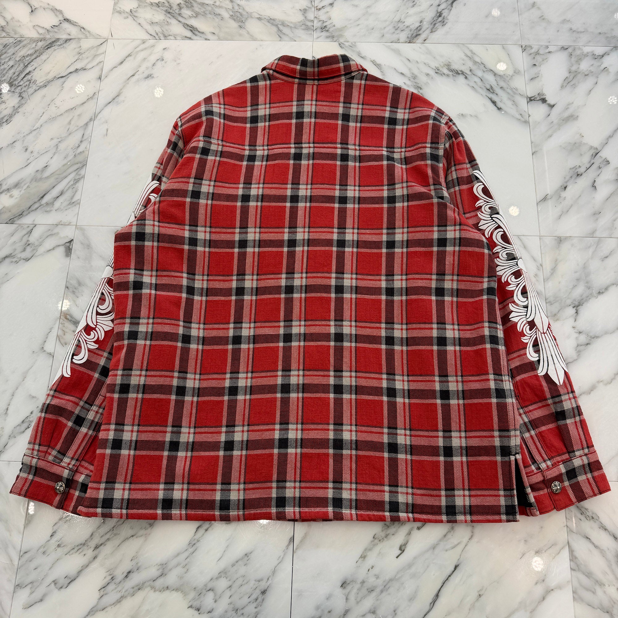 CHROME HEARTS Y NOT Workn Padded Flannel Check Shirt Jacket Size XL クロムハーツ ワイノット ワーキンパデッド フランネルチェック シャツジャケット サイズXL