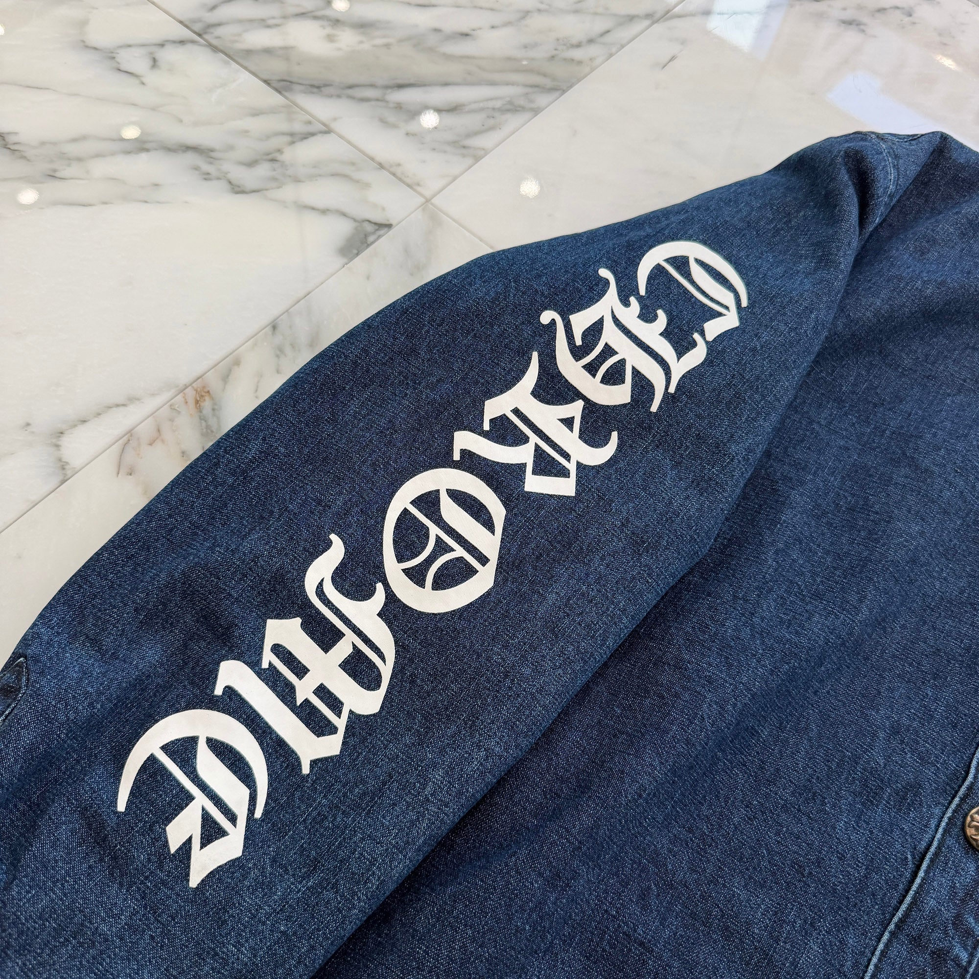 CHROME HEARTS Walkin' Shirt Garage Wash Denim Jacket Size L クロムハーツ ウォーキン シャツ ガレージ ウォッシュ デニムジャケット サイズL