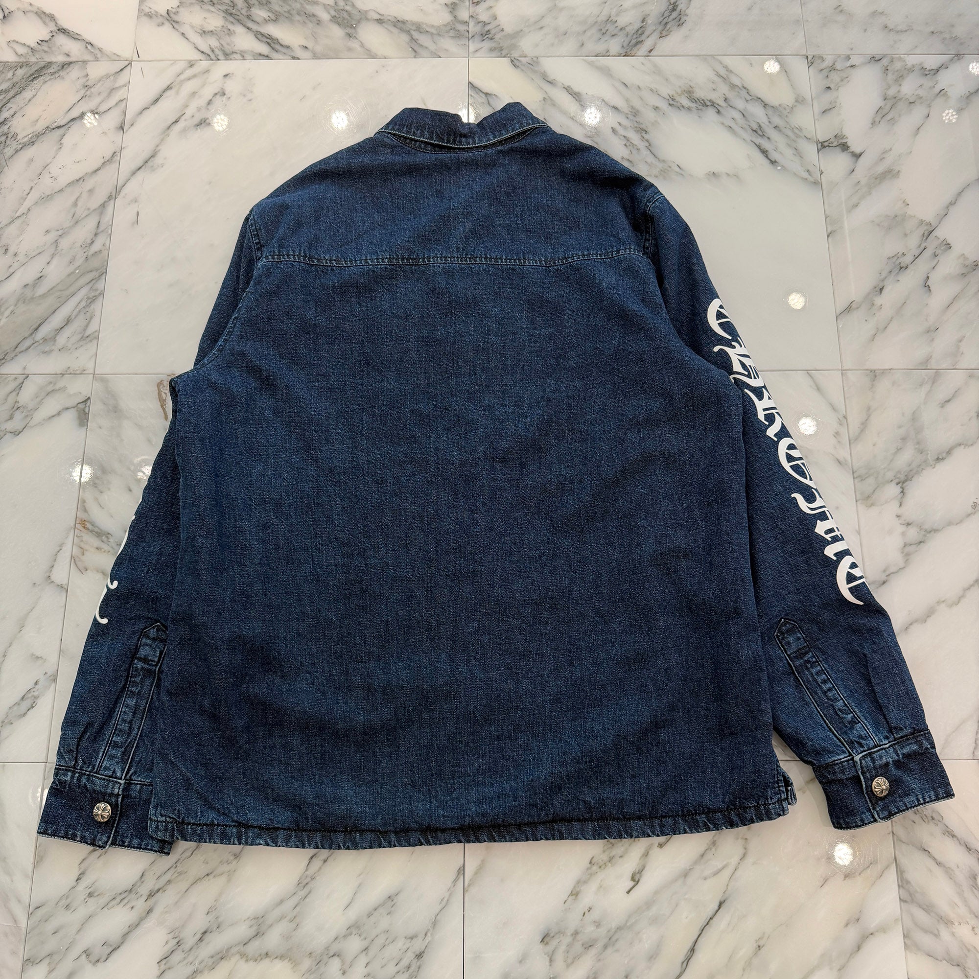 CHROME HEARTS Walkin' Shirt Garage Wash Denim Jacket Size L クロムハーツ ウォーキン シャツ ガレージ ウォッシュ デニムジャケット サイズL