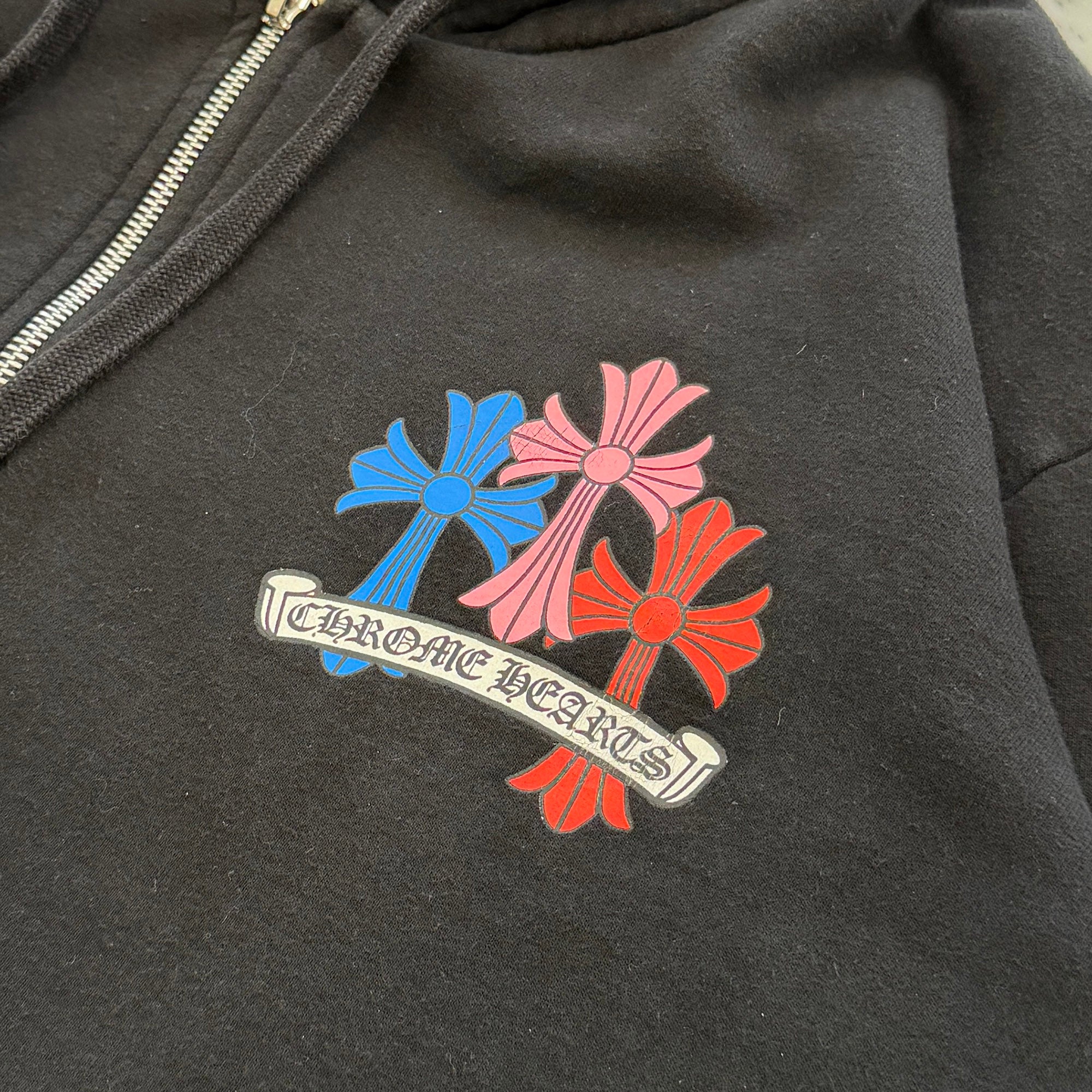 CHROME HEARTS MLTCOL CEM CRS Zip Up Hoodie Size M クロムハーツ マルチカラー セメタリークロス ジップアップフーディ サイズM