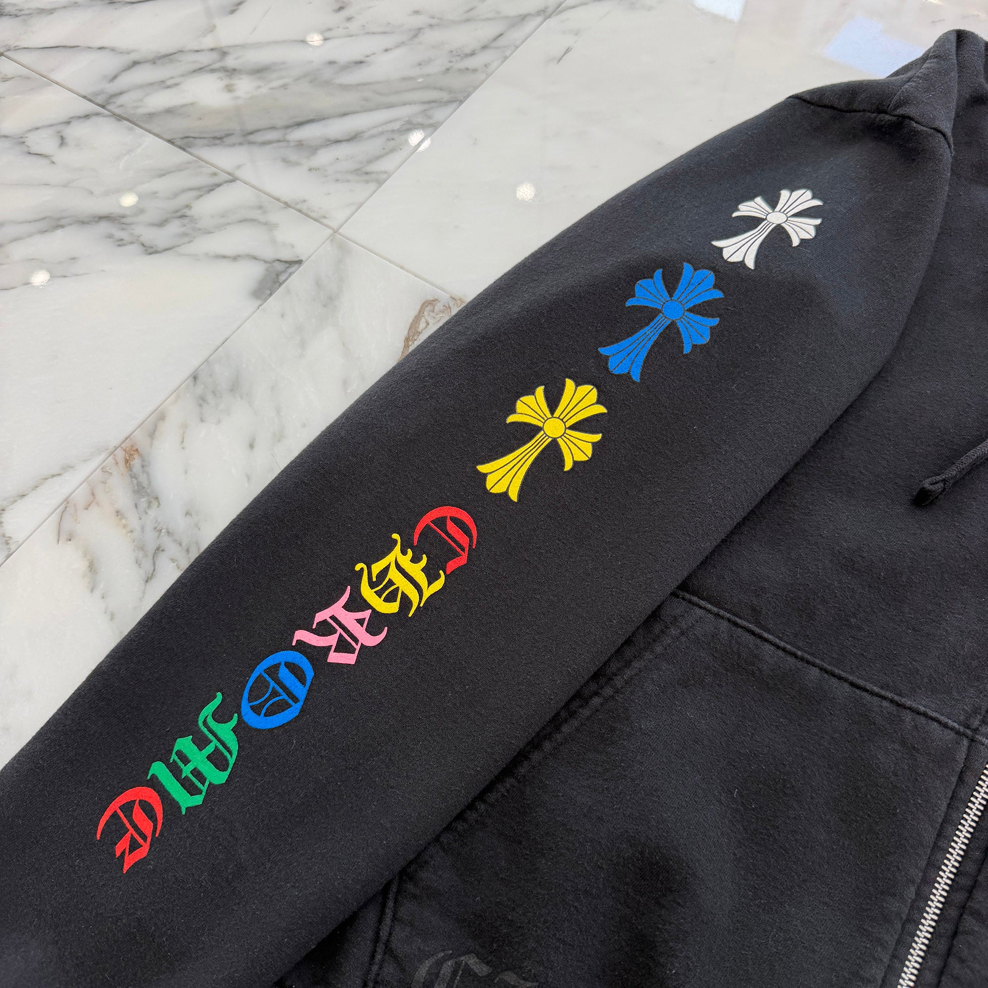 CHROME HEARTS MLTCOL CEM CRS Zip Up Hoodie Size M クロムハーツ マルチカラー セメタリークロス ジップアップフーディ サイズM