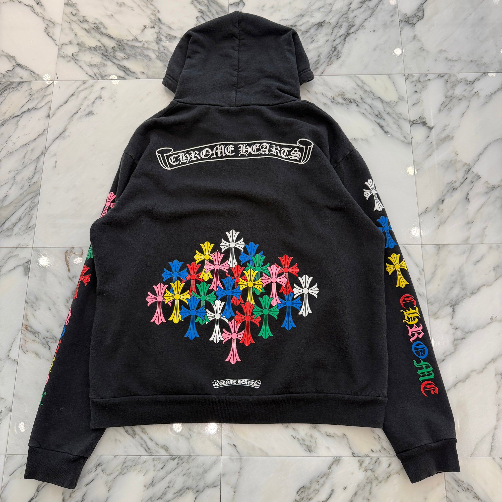 CHROME HEARTS MLTCOL CEM CRS Zip Up Hoodie Size M クロムハーツ マルチカラー セメタリークロス ジップアップフーディ サイズM
