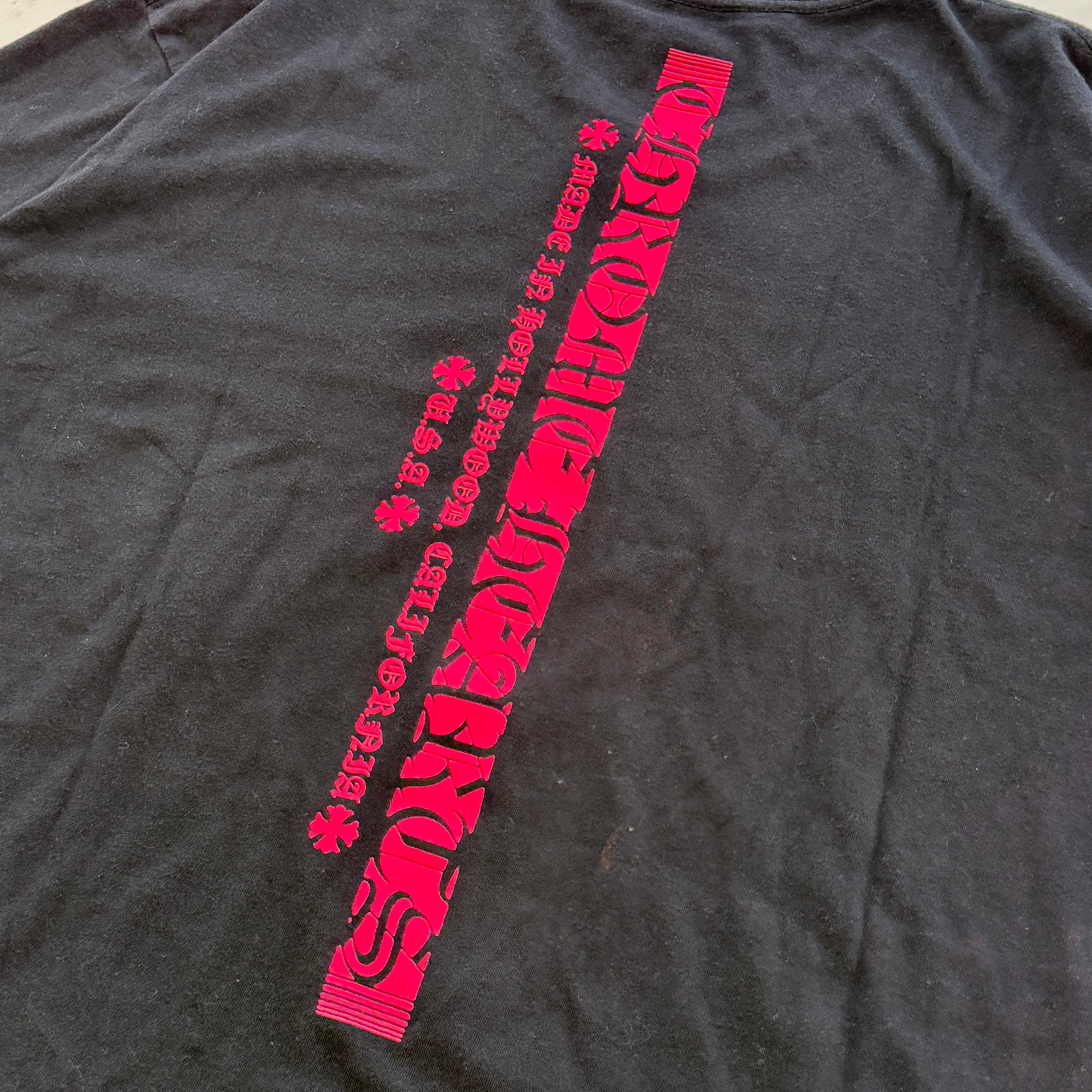 CHROME HEARTS Pink Made in Hollywood Vertical Logo Tee Size XL クロムハーツ ピンク メイドインハリウッド ヴァーティカルロゴ Tシャツ サイズXL