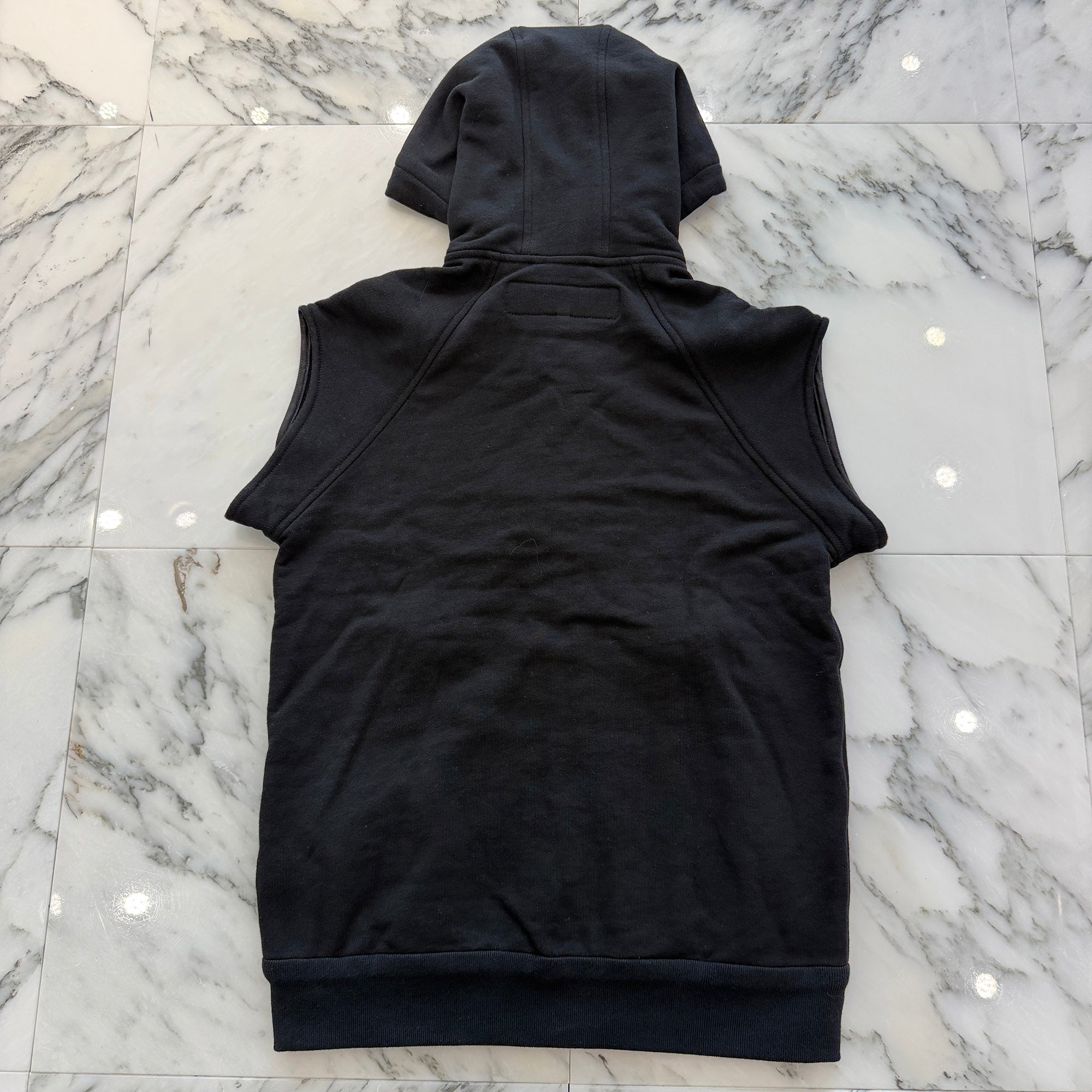 CHROME HEARTS CH Plus Leather Patch Sleeveless Zip Up Hoodie Size M クロムハーツ CHプラス レザーパッチ ノースリーブジップアップフーディー サイズM