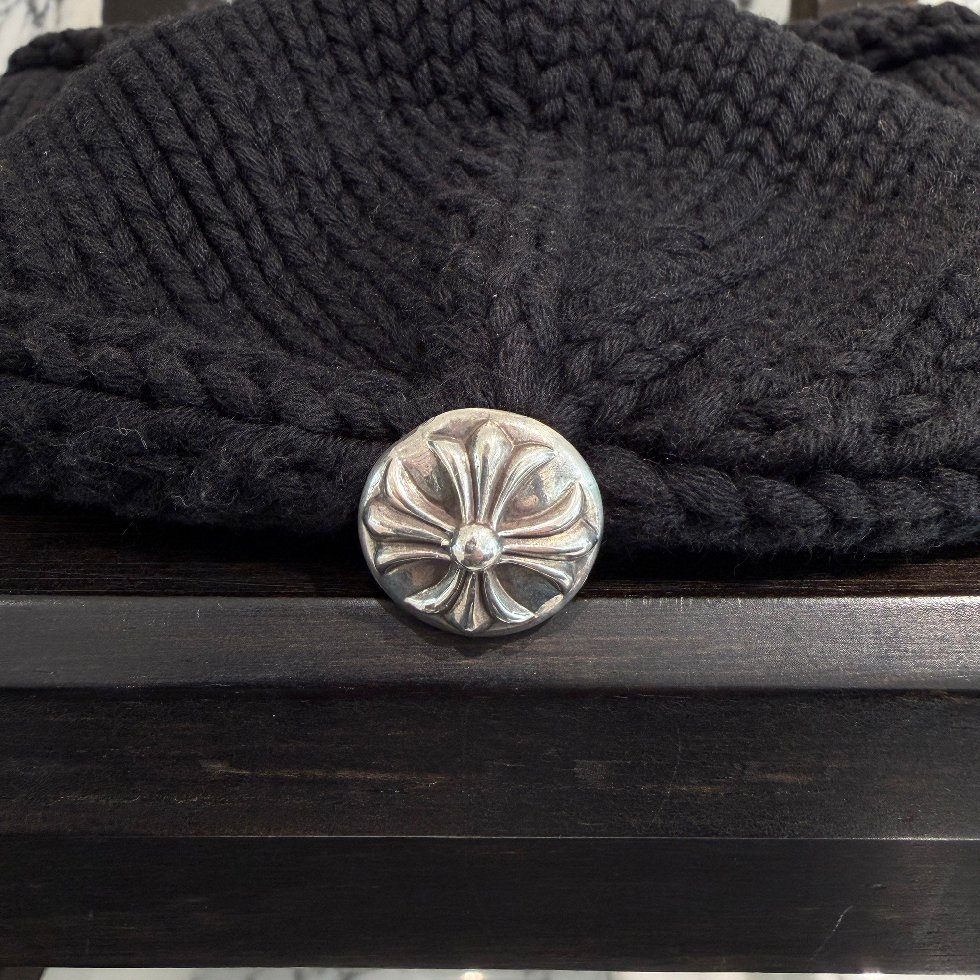 CHROME HEARTS Cashmere Leather 1 Cross Patch Beanie Size ONE SIZE (53-60) クロムハーツ カシミヤ レザー 1クロスパッチ ビーニー サイズONE SIZE (53-60)