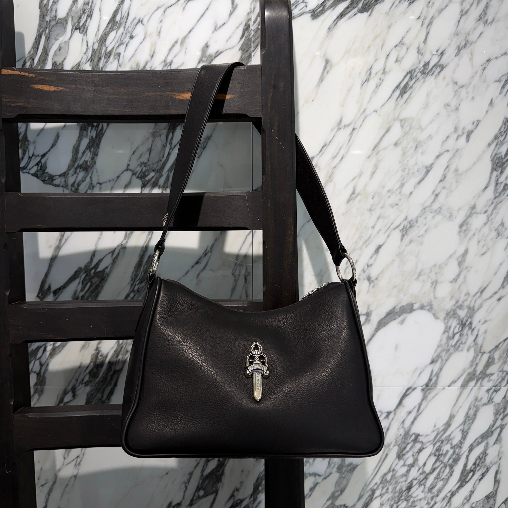 CHROME HEARTS CHICKEN NUGGET "Medium" Leather Shoulder Bag クロムハーツ チキンナゲット "ミディアム" レザー ショルダーバッグ