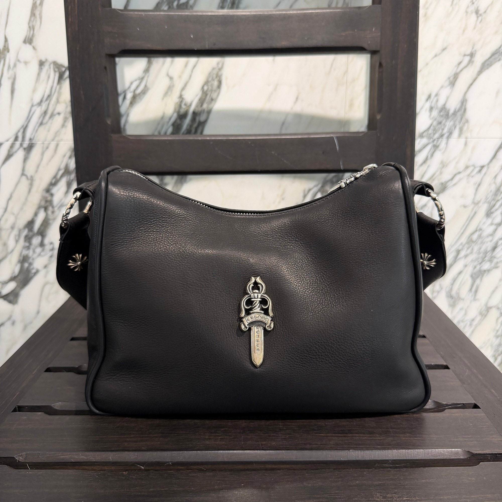 CHROME HEARTS CHICKEN NUGGET "Medium" Leather Shoulder Bag クロムハーツ チキンナゲット "ミディアム" レザー ショルダーバッグ