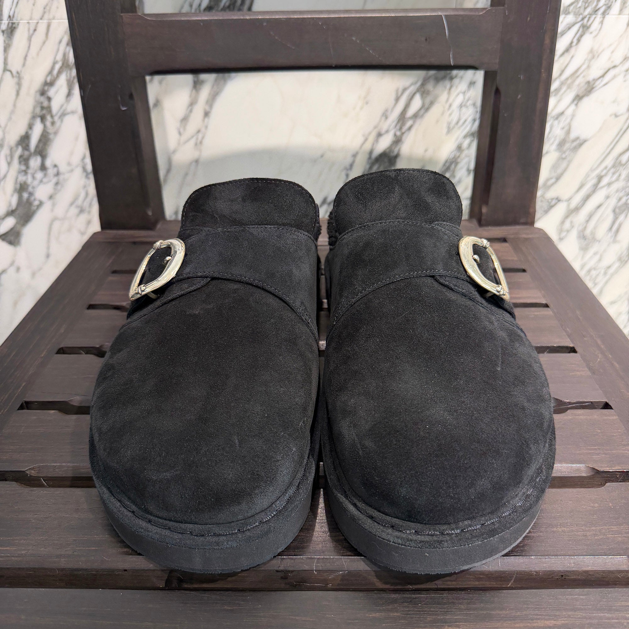 CHROME HEARTS Gunslinger Buckle Suede Clog Sandals Size 42 クロムハーツ ガンスリンガーバックル スエード クロッグ サンダル サイズ42