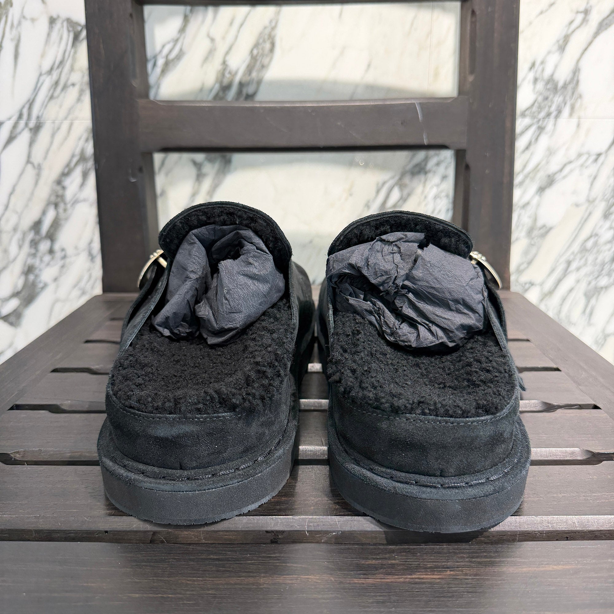 CHROME HEARTS Gunslinger Buckle Suede Clog Sandals Size 42 クロムハーツ ガンスリンガーバックル スエード クロッグ サンダル サイズ42