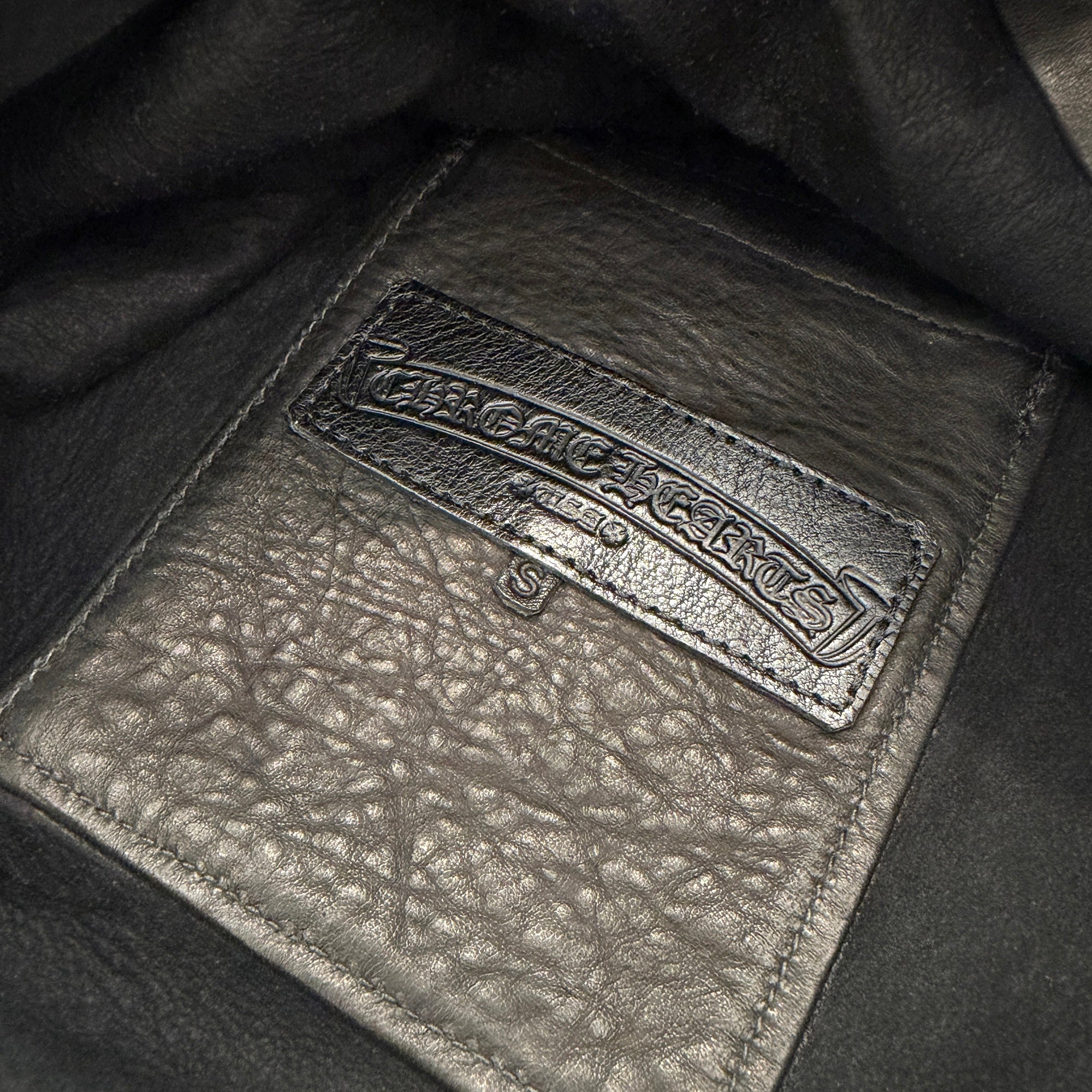 CHROME HEARTS Cross Ball Button Military Leather Shirt Jacket Size S クロムハーツ クロスボールボタン ミリタリーレザーシャツジャケット サイズS