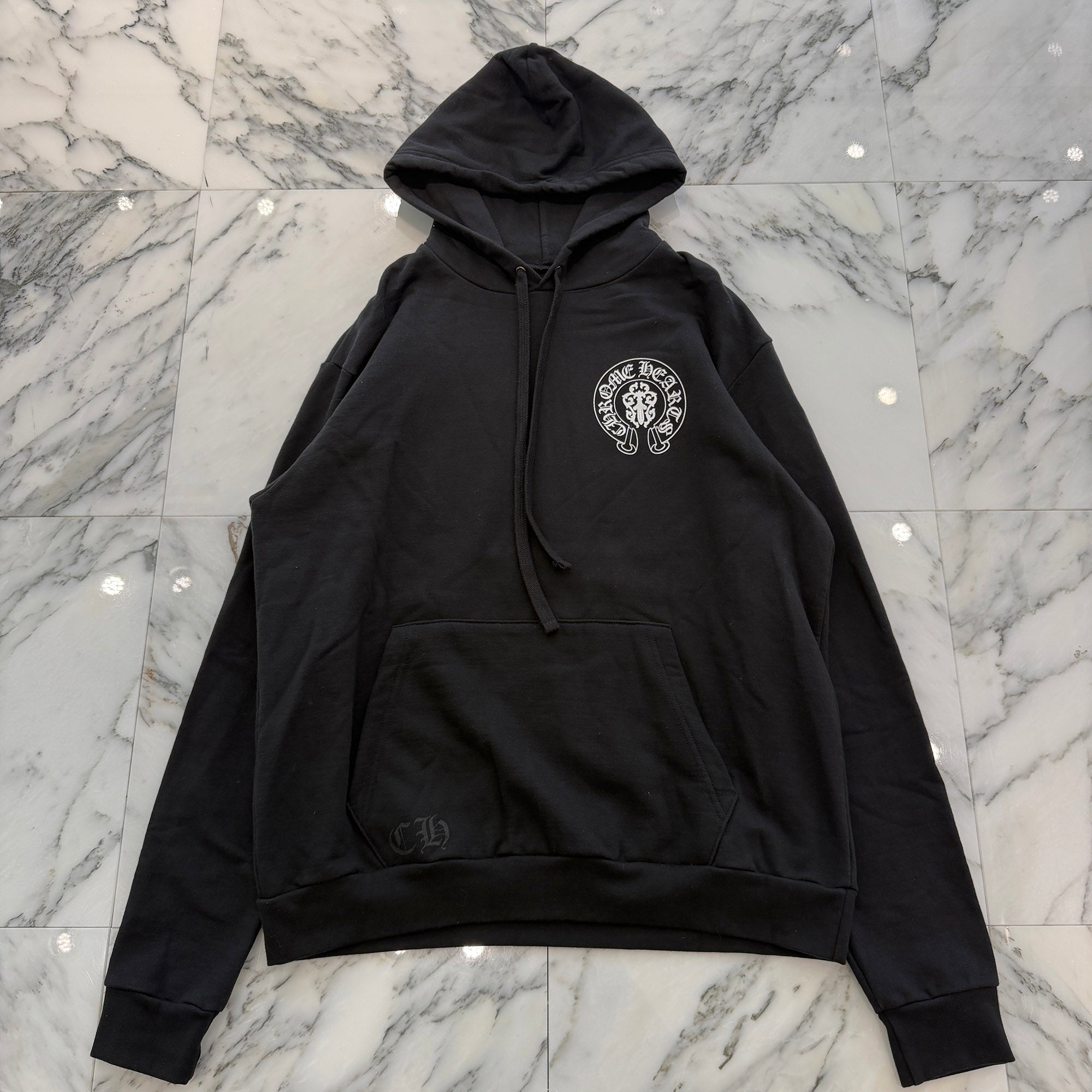 CHROME HEARTS American Flag Scroll Logo Pullover Hoodie Size M クロムハーツ アメリカ国旗 スクロールロゴ プルオーバーフーディー サイズM