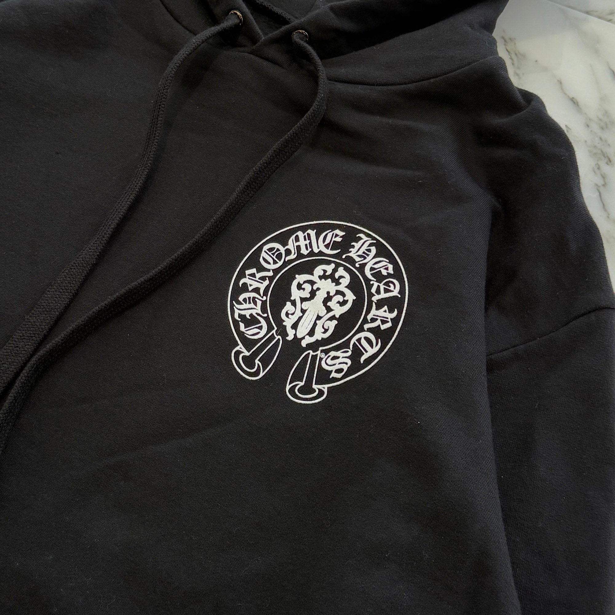 CHROME HEARTS American Flag Scroll Logo Pullover Hoodie Size M クロムハーツ アメリカ国旗 スクロールロゴ プルオーバーフーディー サイズM